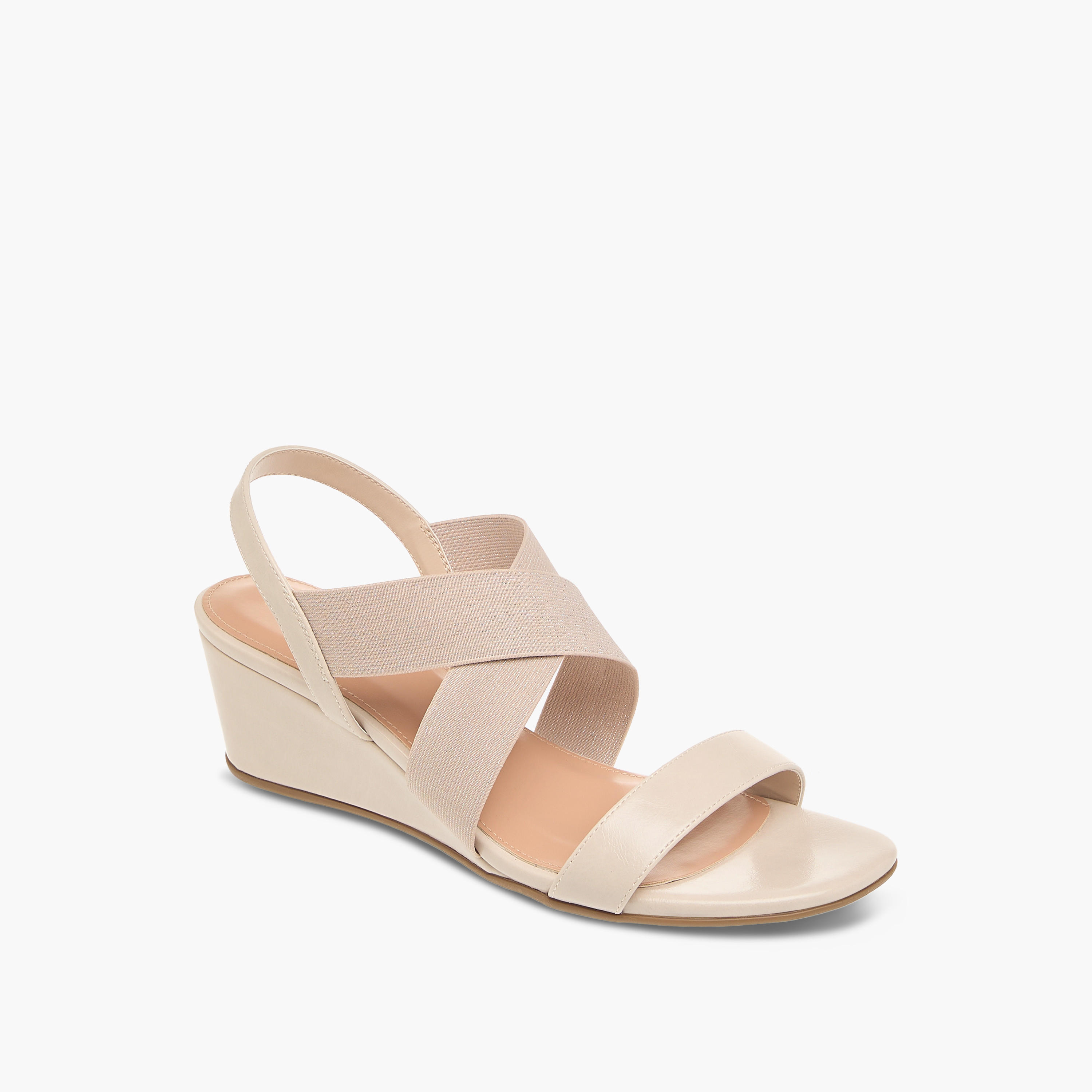 Celeste Women's Solid Cross Strap Sandals with Wedge Heels-women-shoes-sandals-heeled-image-2