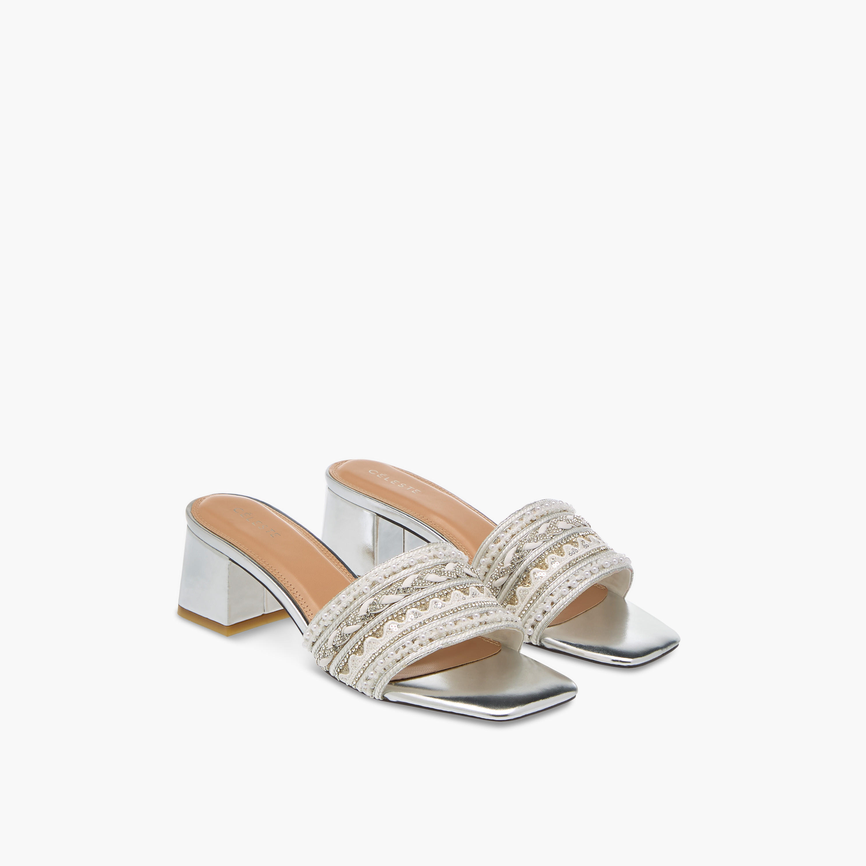 Celeste Women's Embellished Slip-On Sandals with Block Heels-women-shoes-sandals-heeled-image-1
