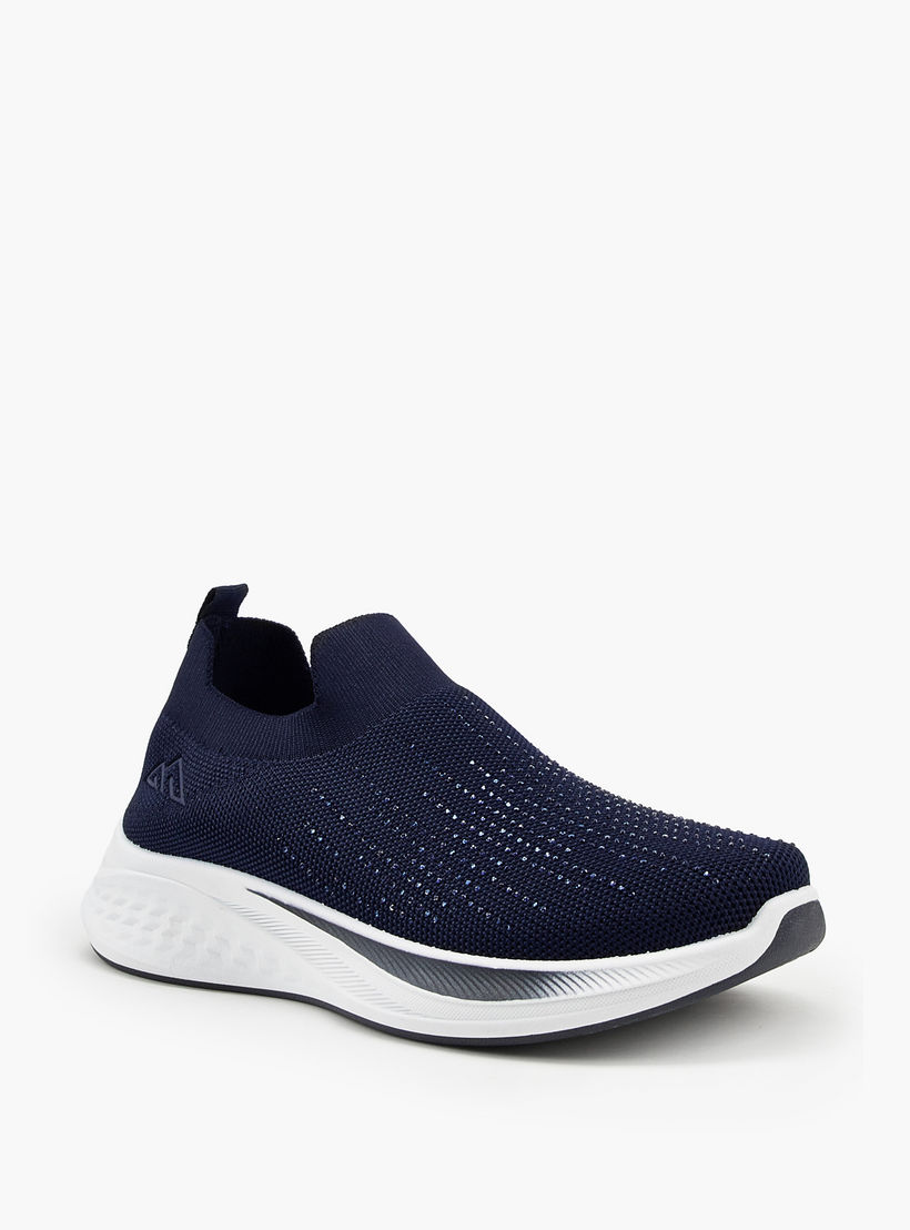 Oaklan by Shoexpress Embellished Slip-On Sports Shoes with Pull Tabs-sports-women-shoes-image-2
