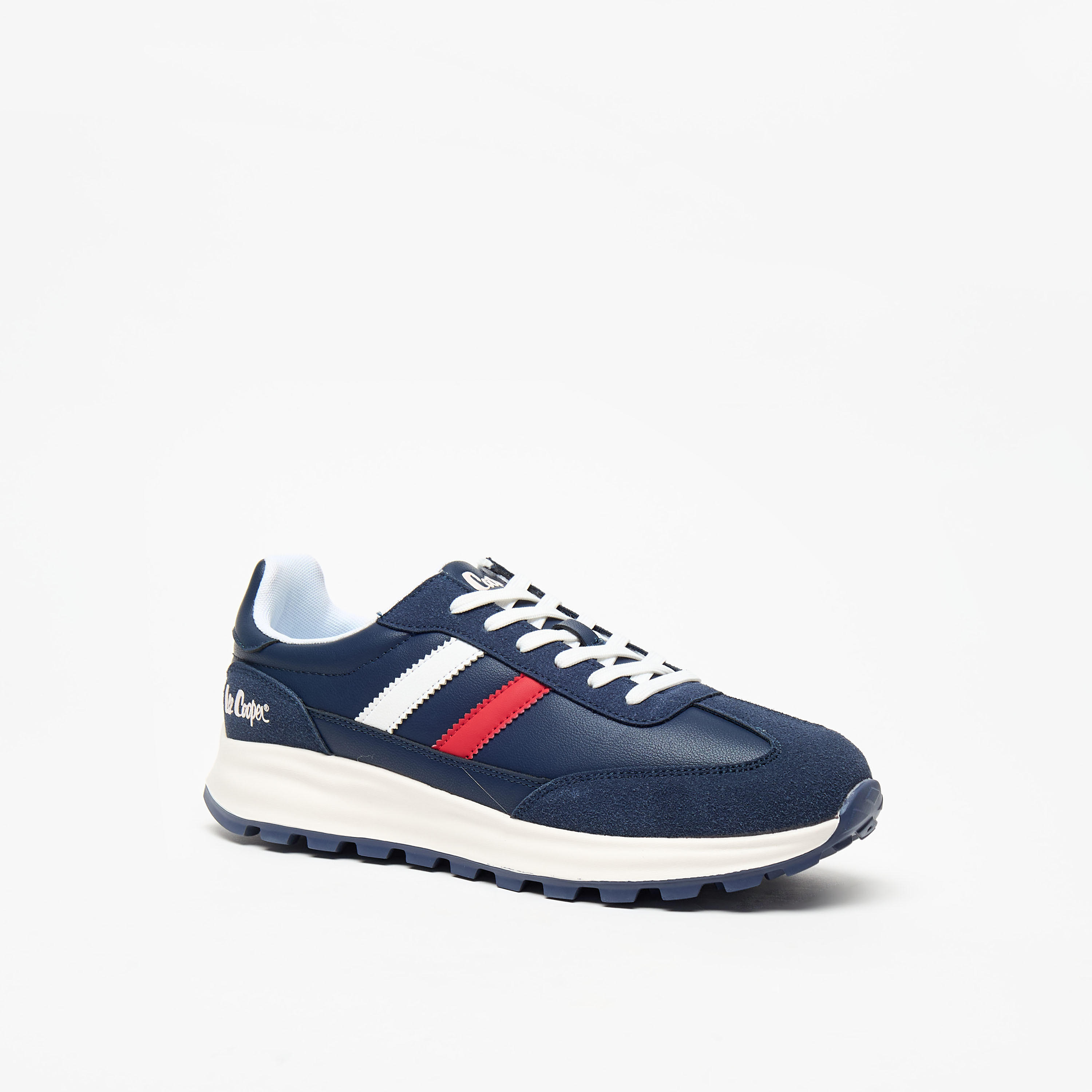 Lee Cooper Men's Panelled Lace-Up Low Ankle Sneakers-men-shoes-sneakers-image-1