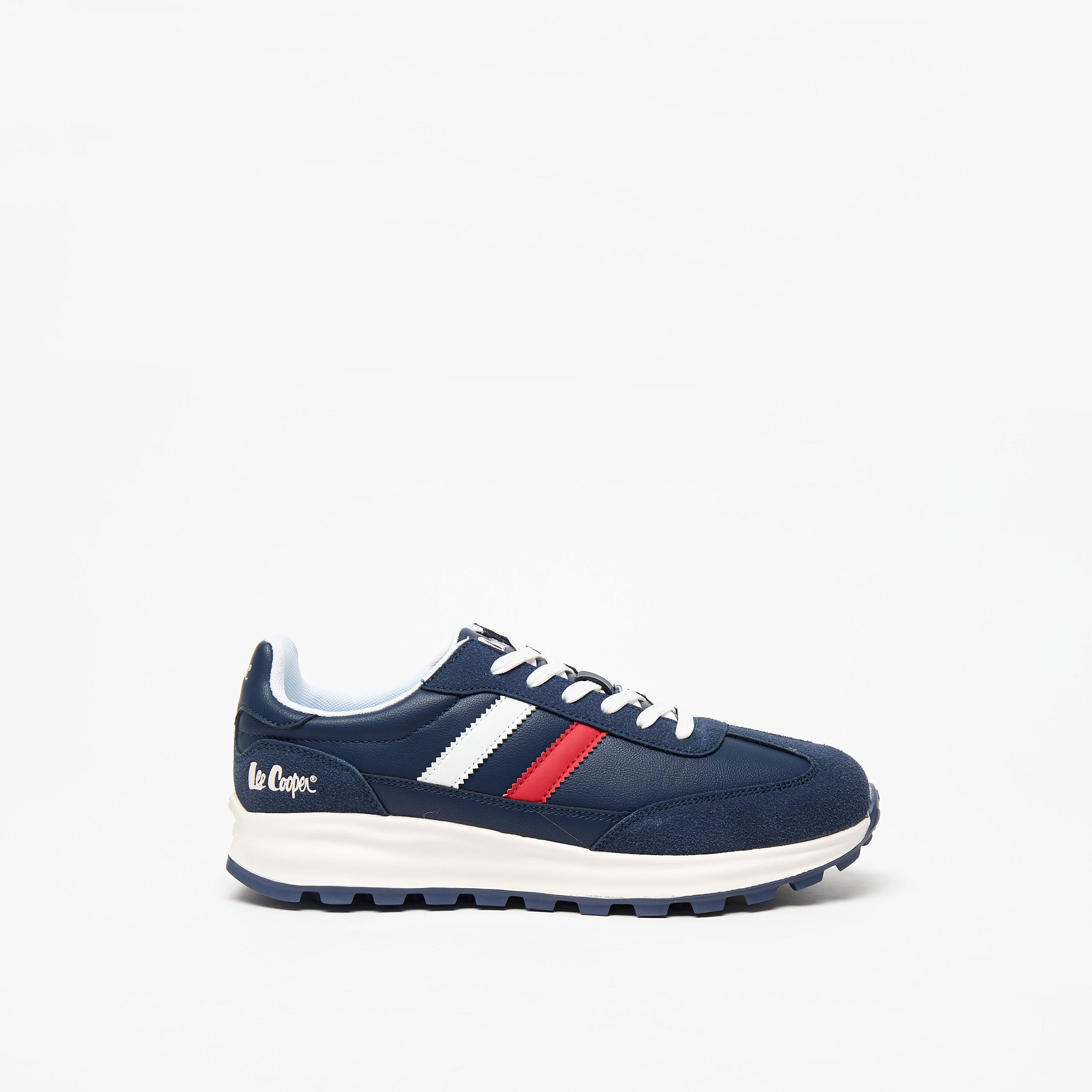 Lee Cooper Men's Panelled Lace-Up Low Ankle Sneakers-men-shoes-sneakers-image-3
