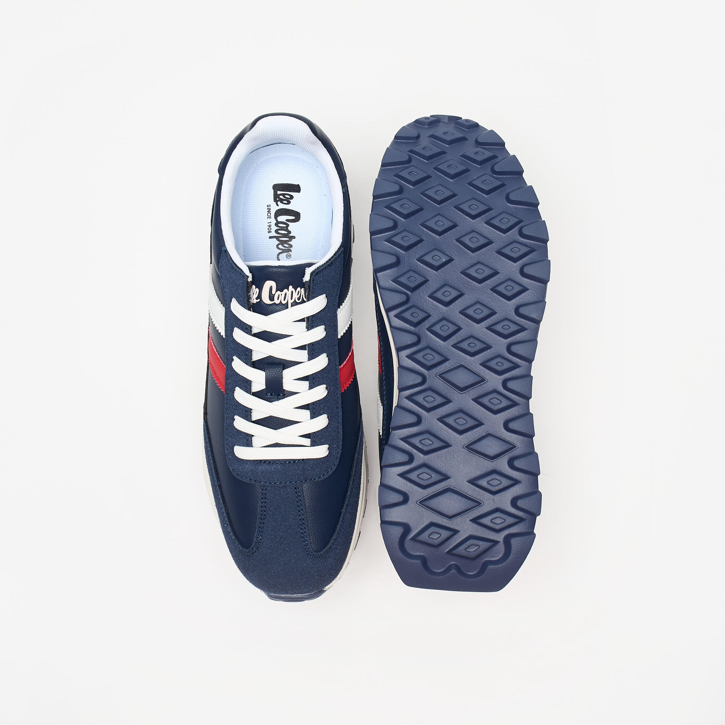 Lee Cooper Men's Panelled Lace-Up Low Ankle Sneakers-men-shoes-sneakers-image-4