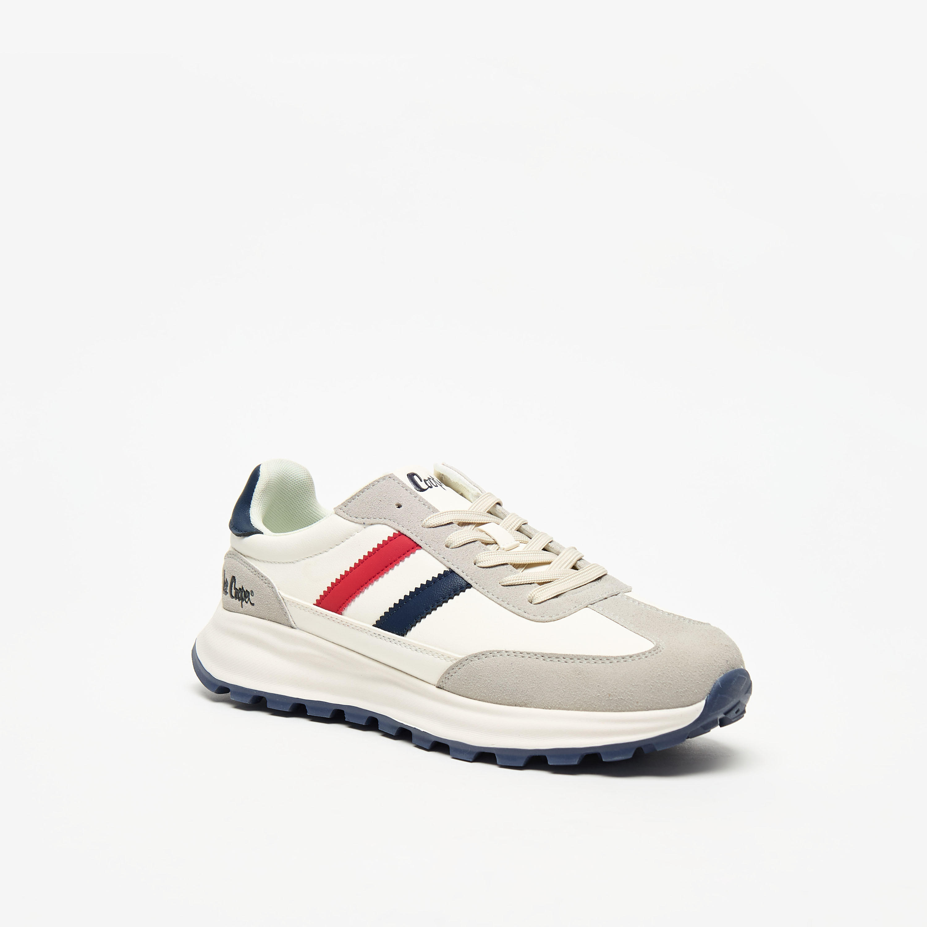 Lee Cooper Men's Panelled Lace-Up Low Ankle Sneakers-men-shoes-sneakers-image-1