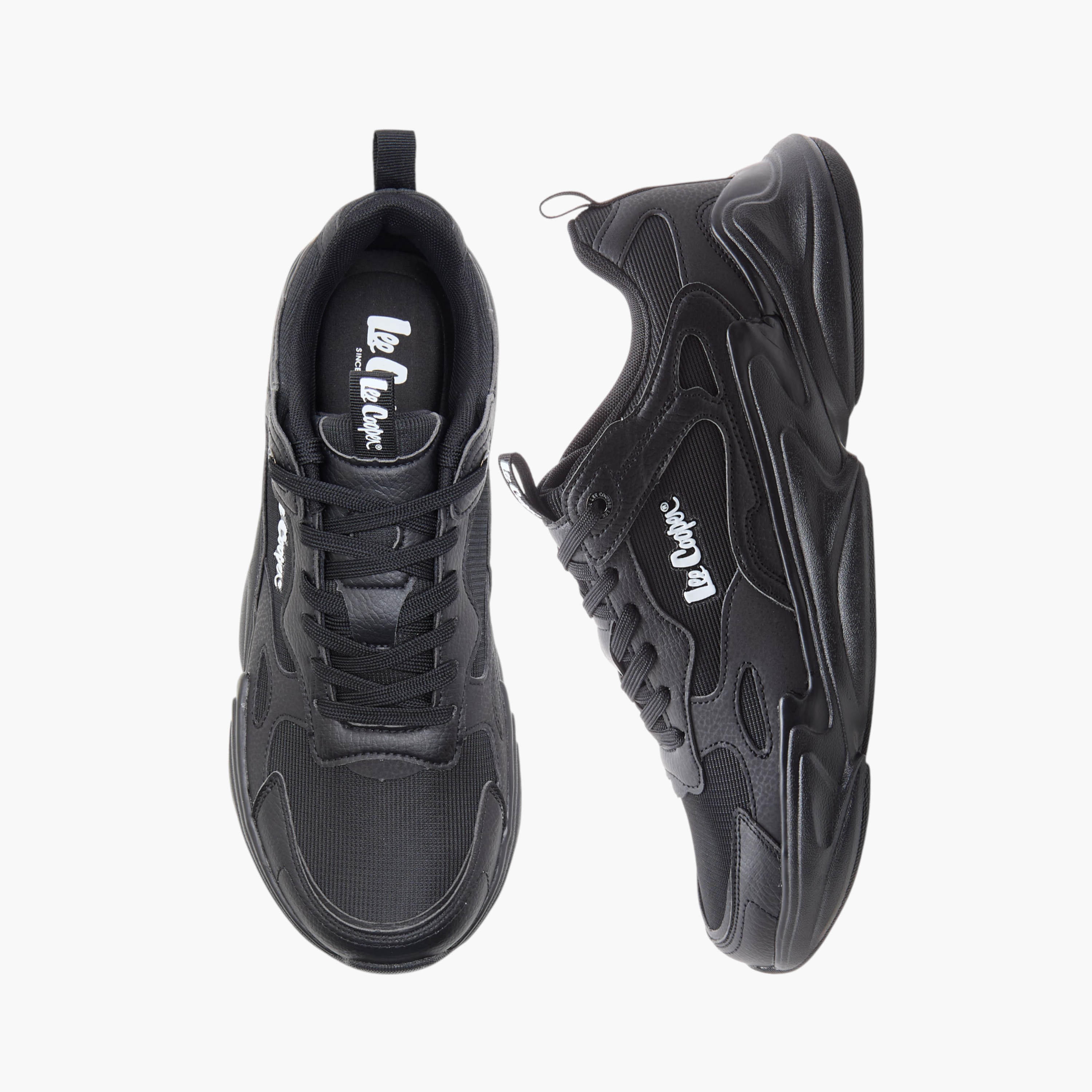 Lee Cooper Men's Panelled Sports Shoes with Lace-Up Closure-sports-men-shoes-image-1