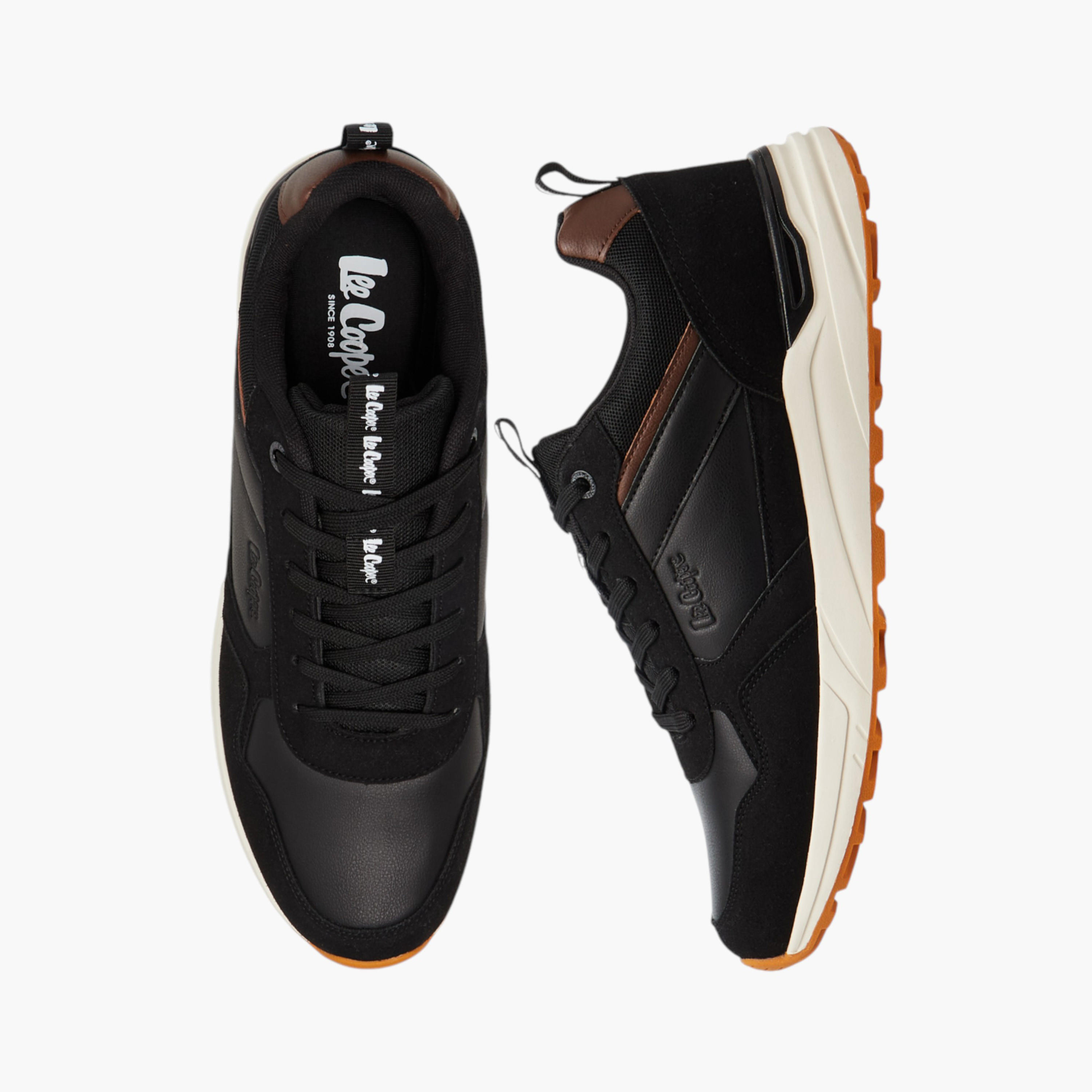 Lee Cooper Men's Panelled Lace-Up Sneakers-men-shoes-sneakers-image-1