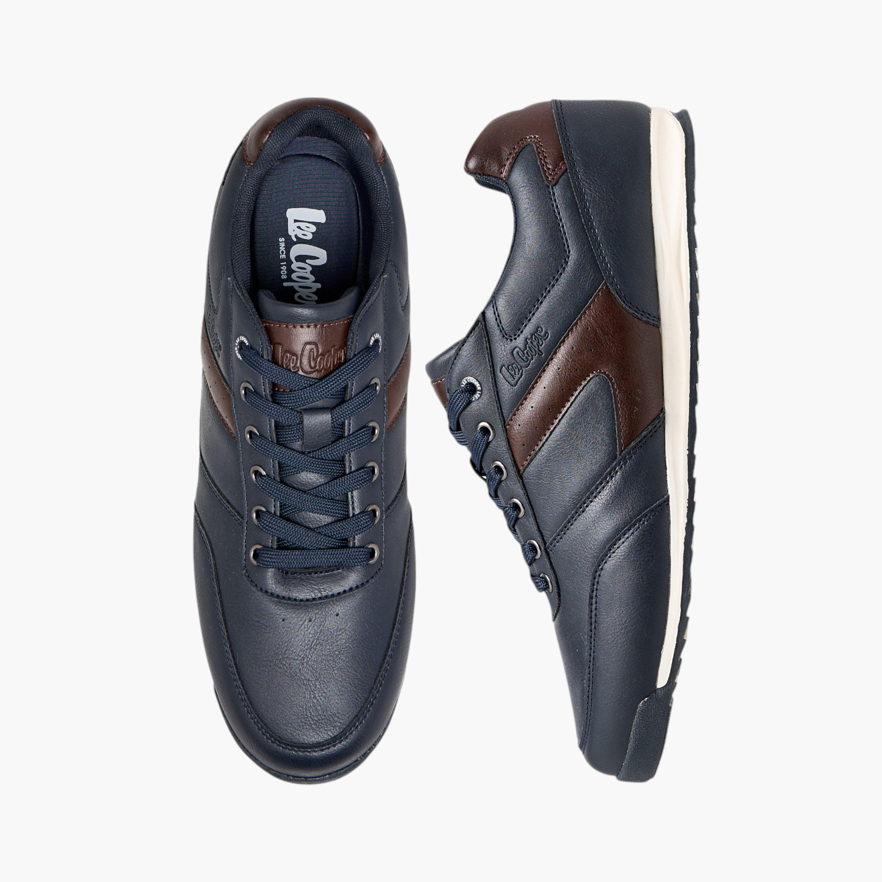 Lee Cooper Panelled Sneakers with Lace-Up Closure-men-shoes-sneakers-image-1