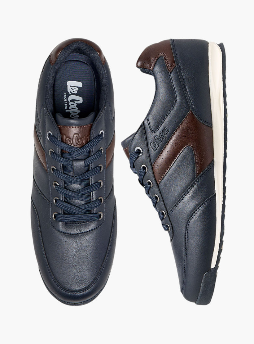 Lee Cooper Panelled Sneakers with Lace-Up Closure-men-shoes-sneakers-image-1