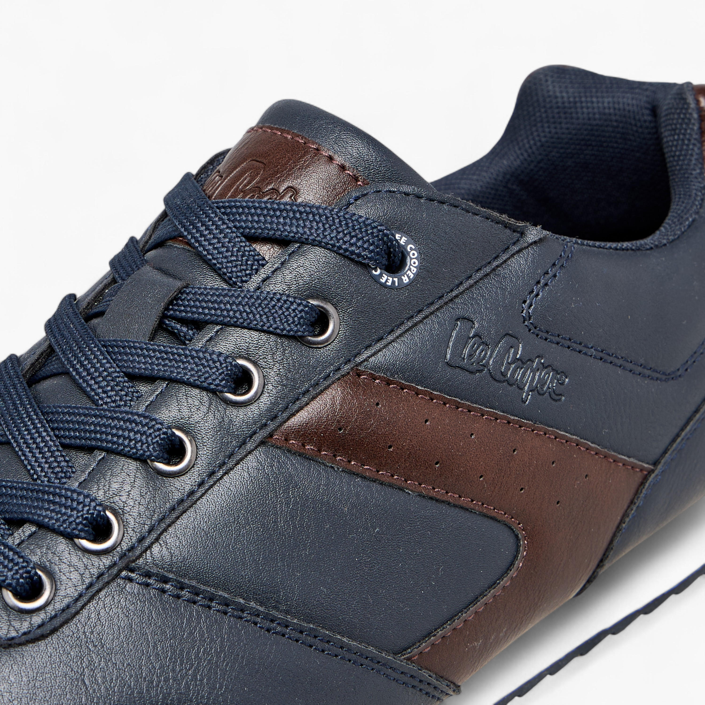 Lee Cooper Panelled Sneakers with Lace-Up Closure-men-shoes-sneakers-image-4