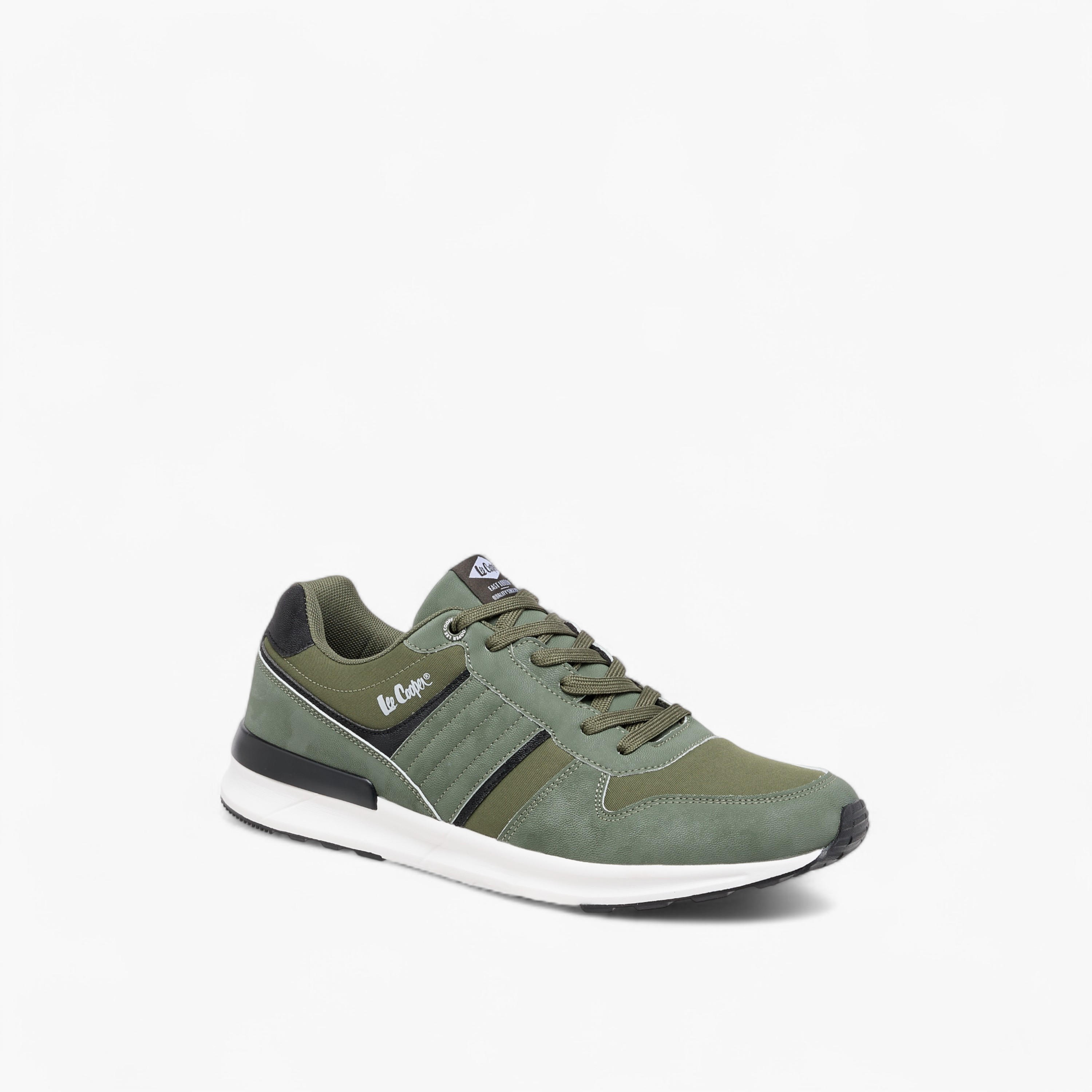 Lee Cooper Men's Panelled Lace-Up Sneakers-men-shoes-sneakers-image-2