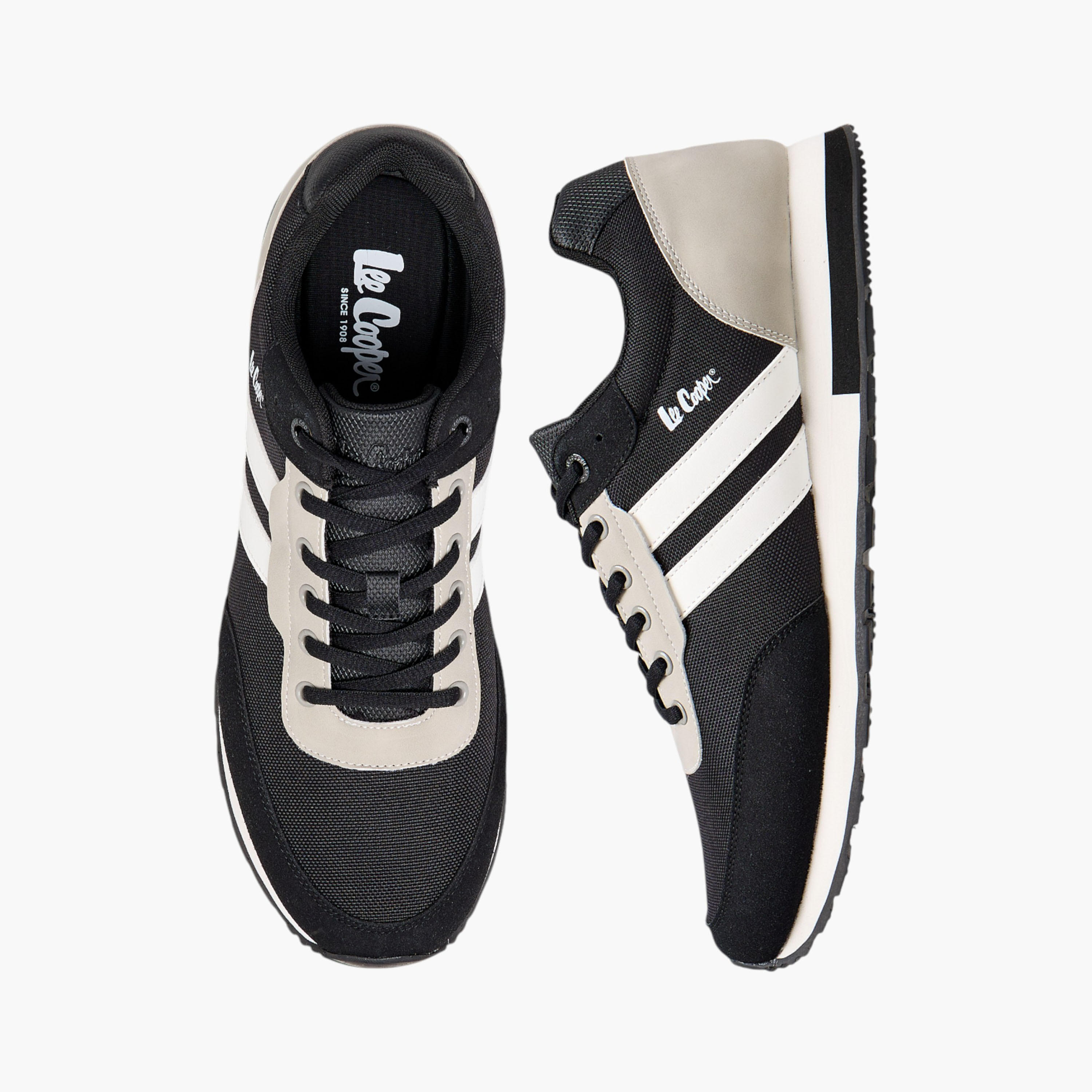 Lee Cooper Men's Panelled Sneakers with Lace-Up Closure-men-shoes-sneakers-image-1