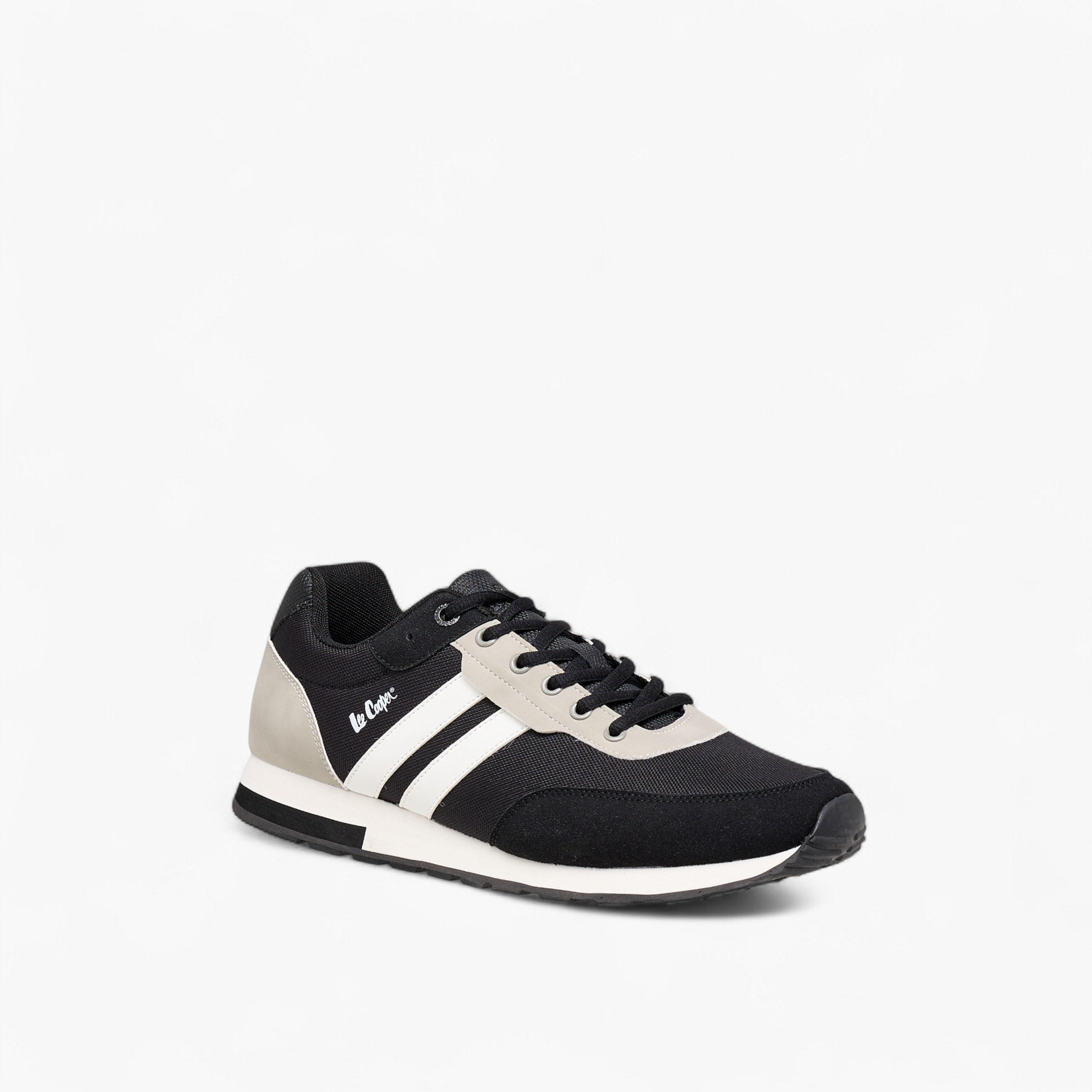 Lee Cooper Men's Panelled Sneakers with Lace-Up Closure-men-shoes-sneakers-image-2
