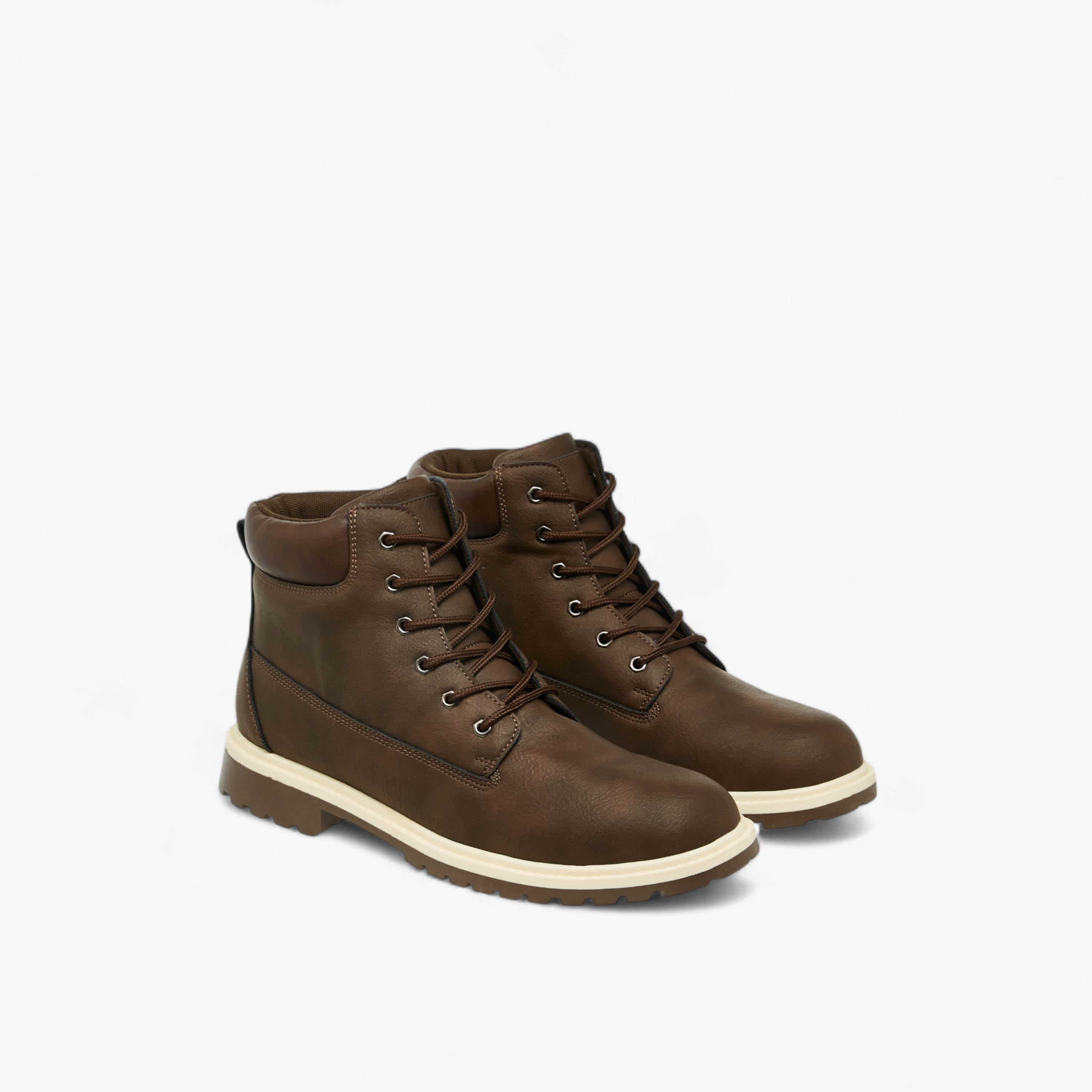 LBL by Shoexpress Solid Lace-Up Ankle Boots-men-shoes-boots-image-1