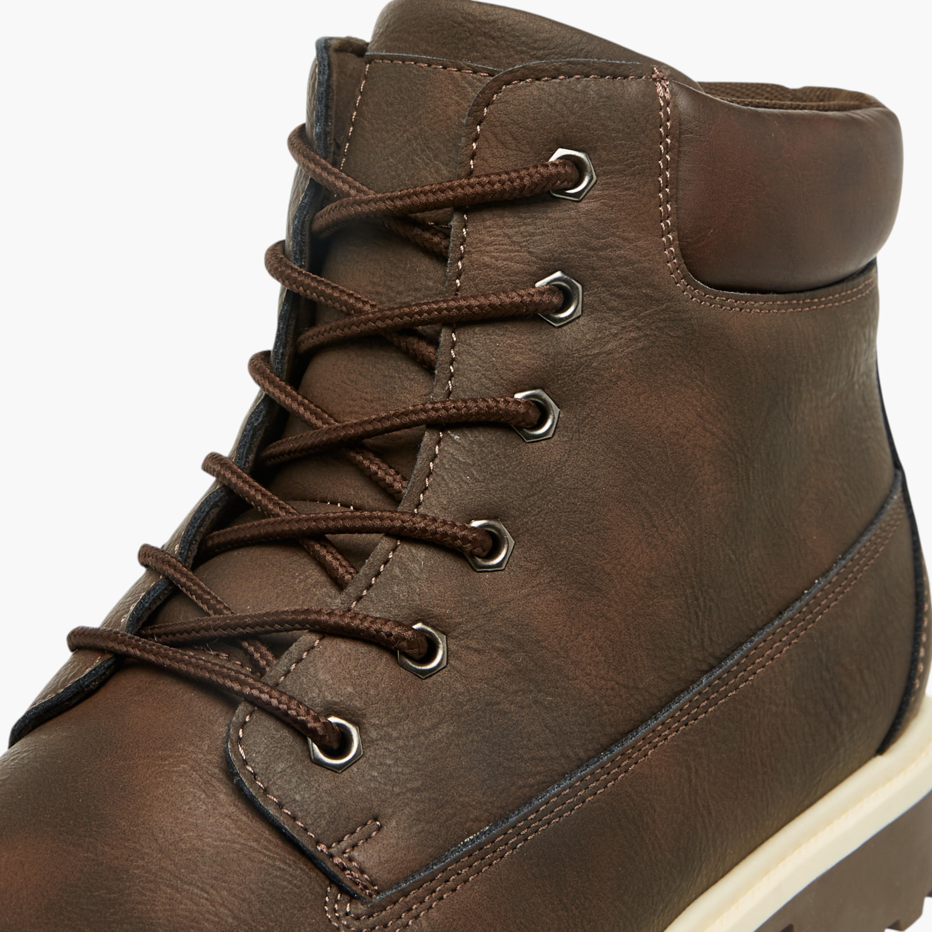 LBL by Shoexpress Solid Lace-Up Ankle Boots-men-shoes-boots-image-4