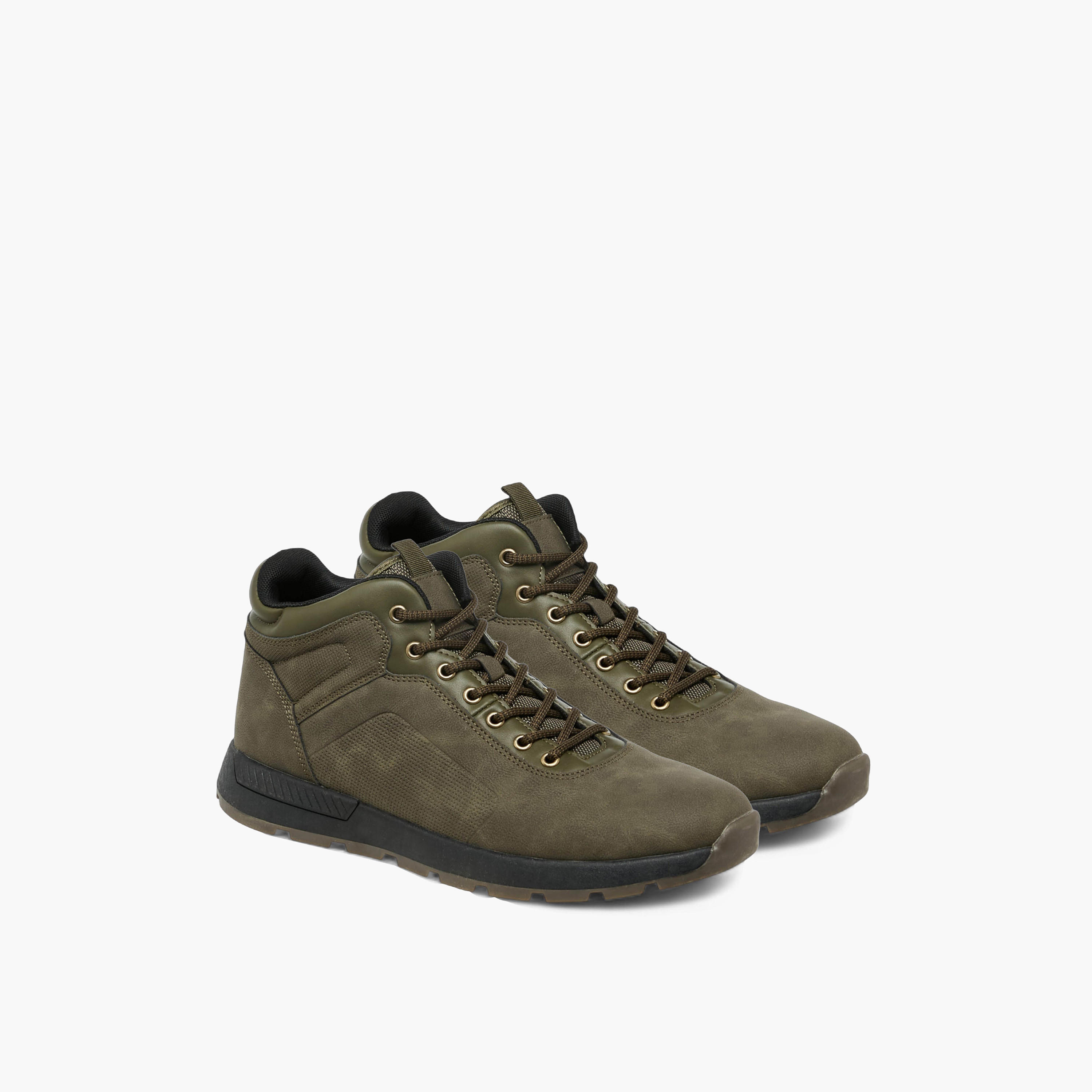 LBL by Shoexpress Panelled Lace-Up Ankle Boots-men-shoes-boots-image-1