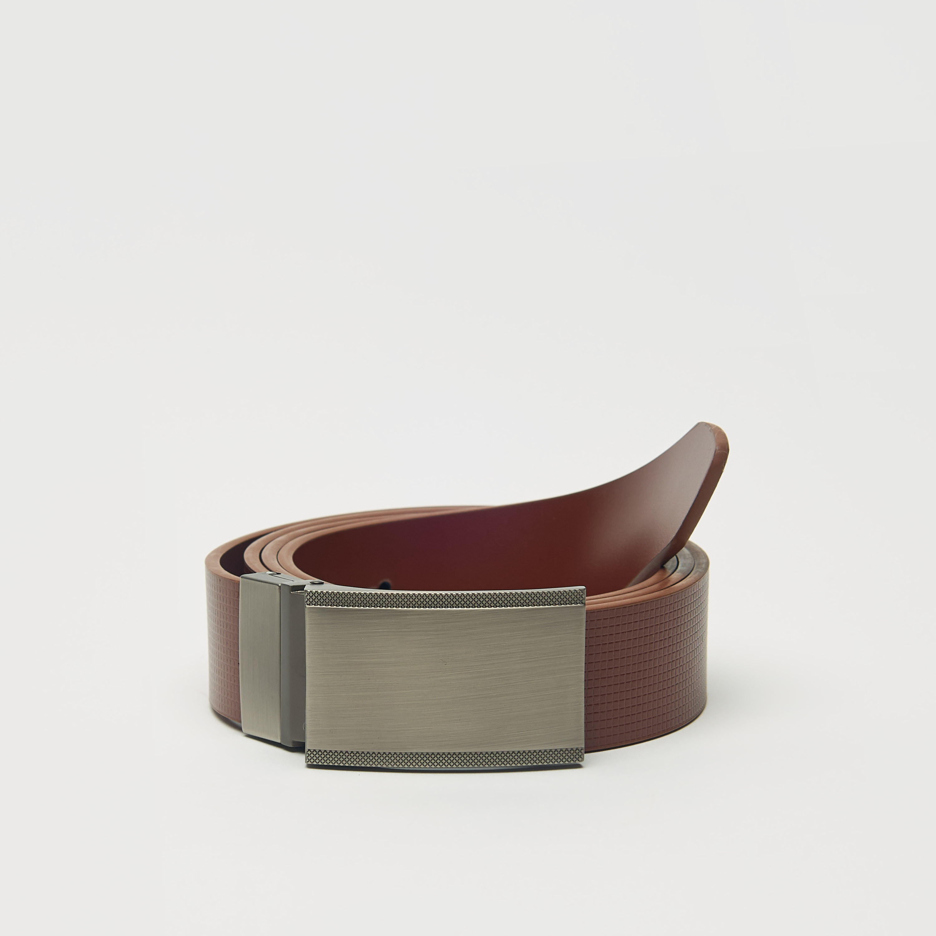 LBL by Shoexpress Textured Reversible Belt with Plate Buckle Closure-men-beltsandwallets-belts-image-3