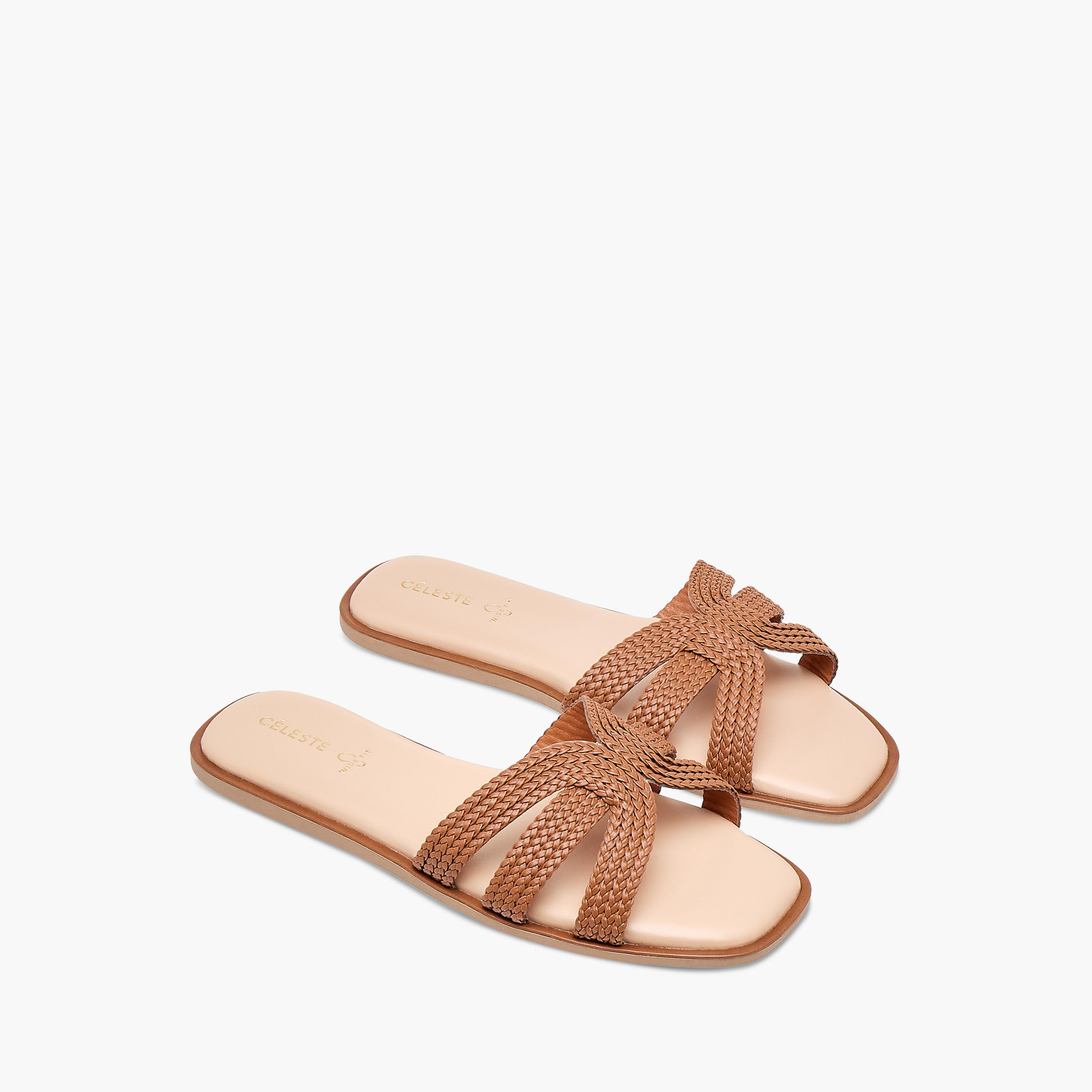 Celeste Women's Textured Slip-On Flat Sandals-women-shoes-flats-sandals-image-1