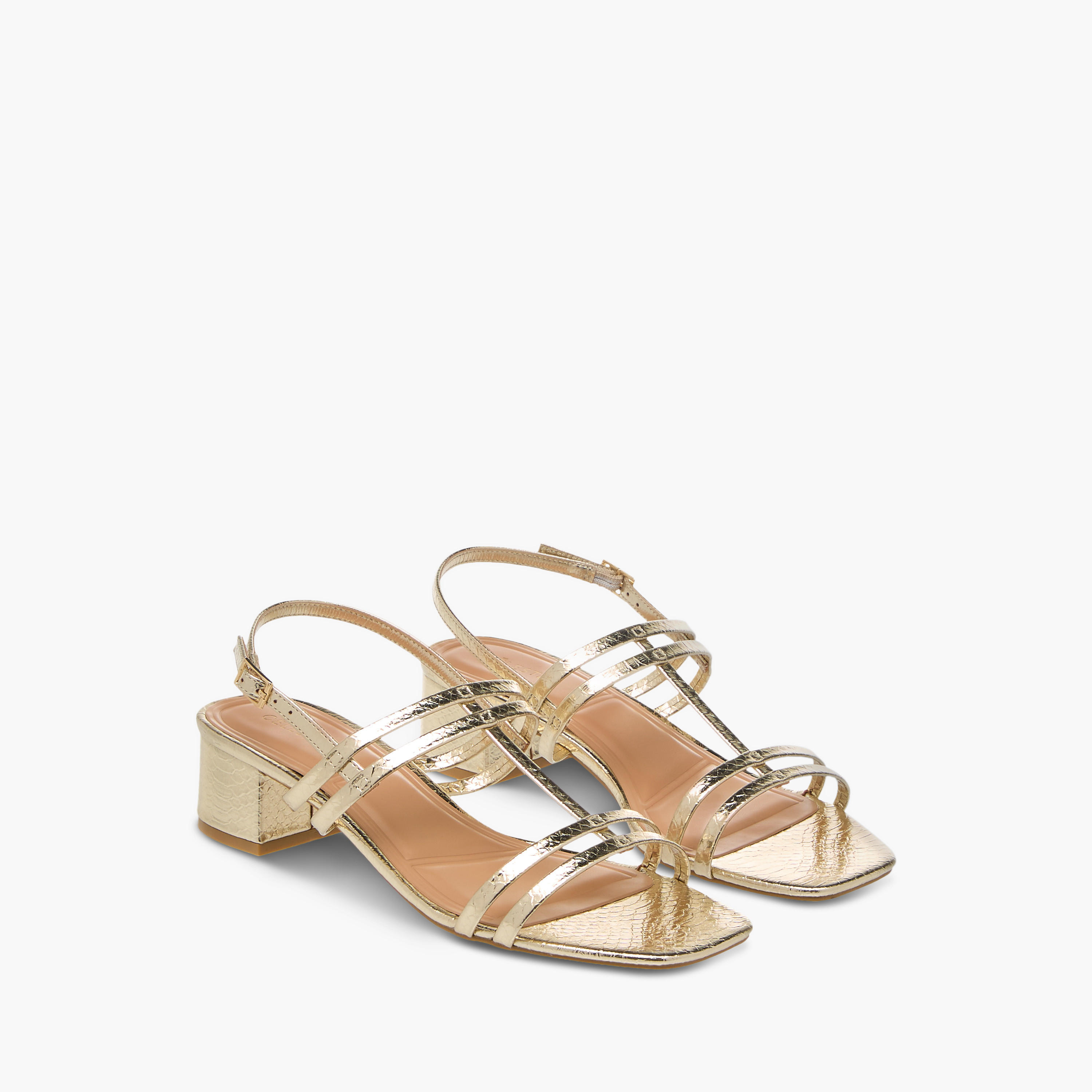 صندل بارز الملمس بحزام وكعب سميك وإبزيم إغلاق للنساء من سيليست-women-shoes-sandals-heeled-image-6