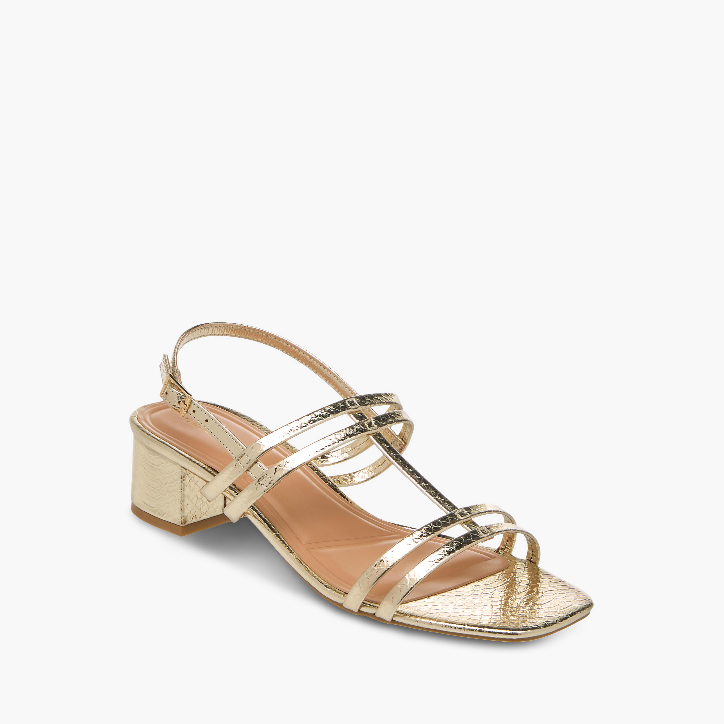 صندل بارز الملمس بحزام وكعب سميك وإبزيم إغلاق للنساء من سيليست-women-shoes-sandals-heeled-image-7