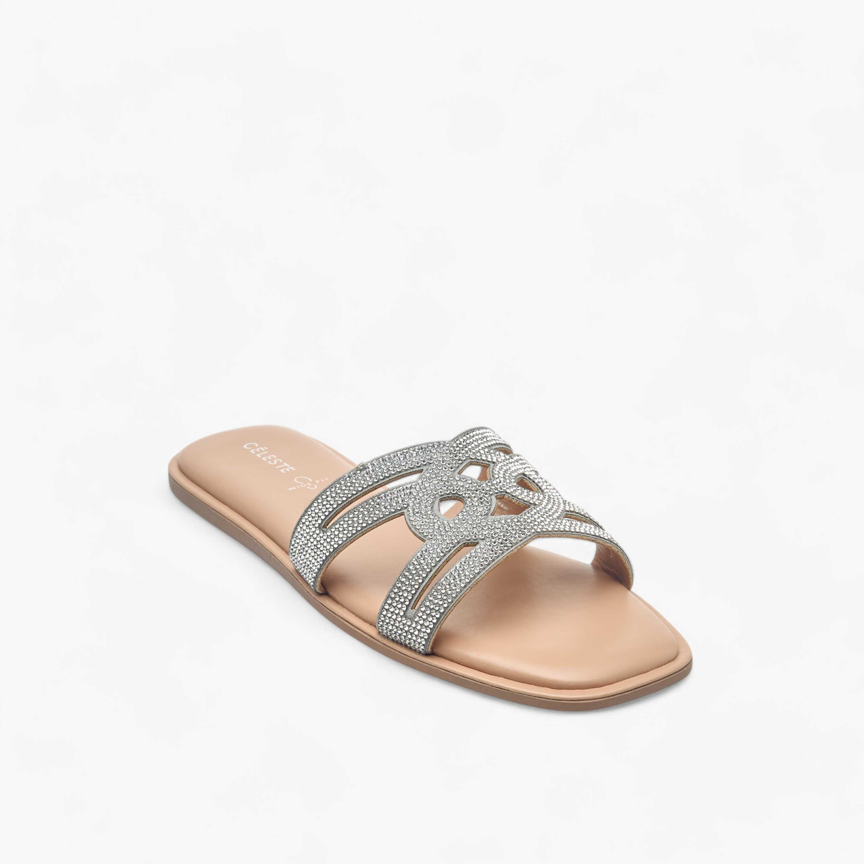 صندل مرصع سهل الارتداء بحزام للنساء من سيليست-women-shoes-flats-sandals-image-7