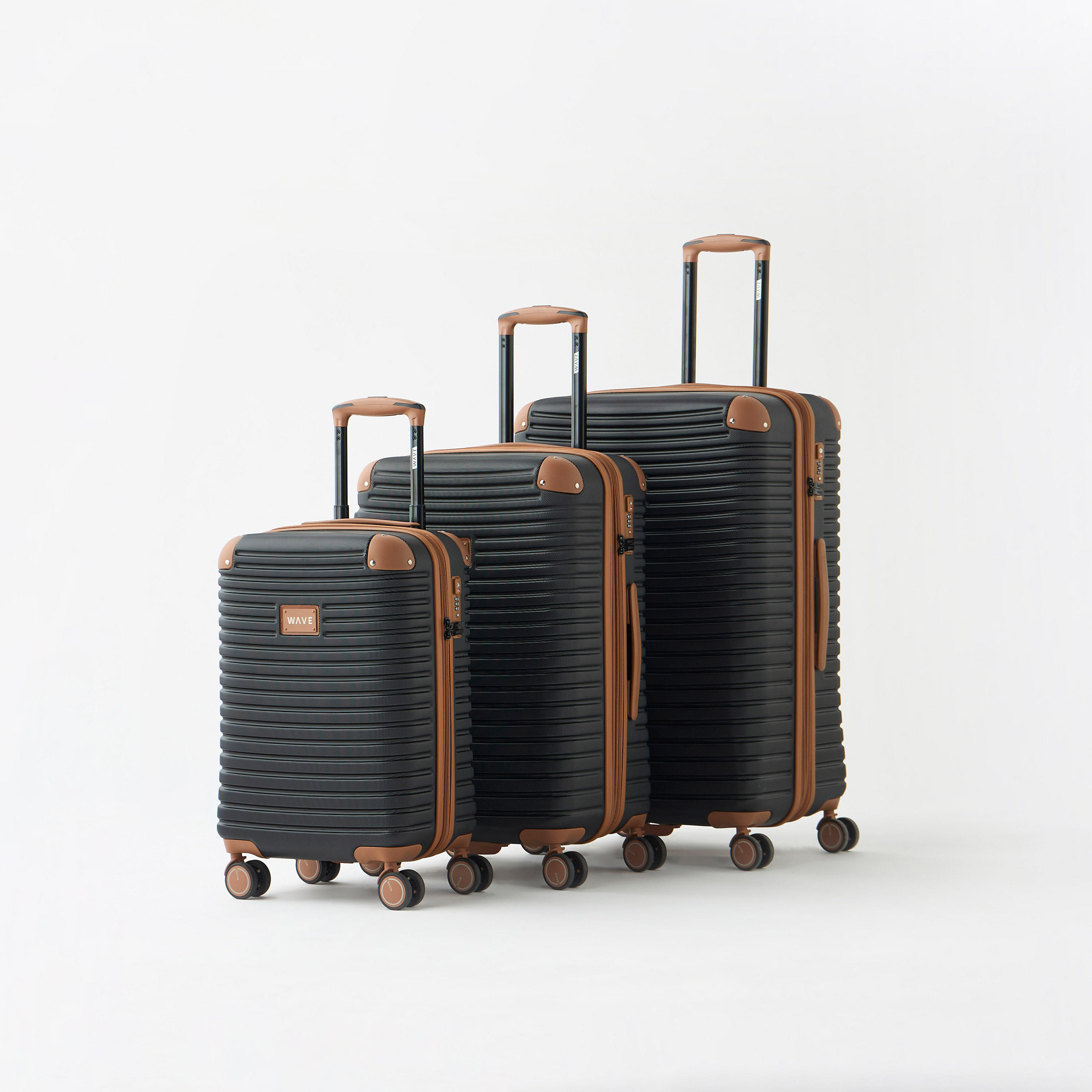 WAVE Textured Hardcase Trolley Bag with Retractable Handle - Set of 3-travel-luggagesandbags-luggage-image-1