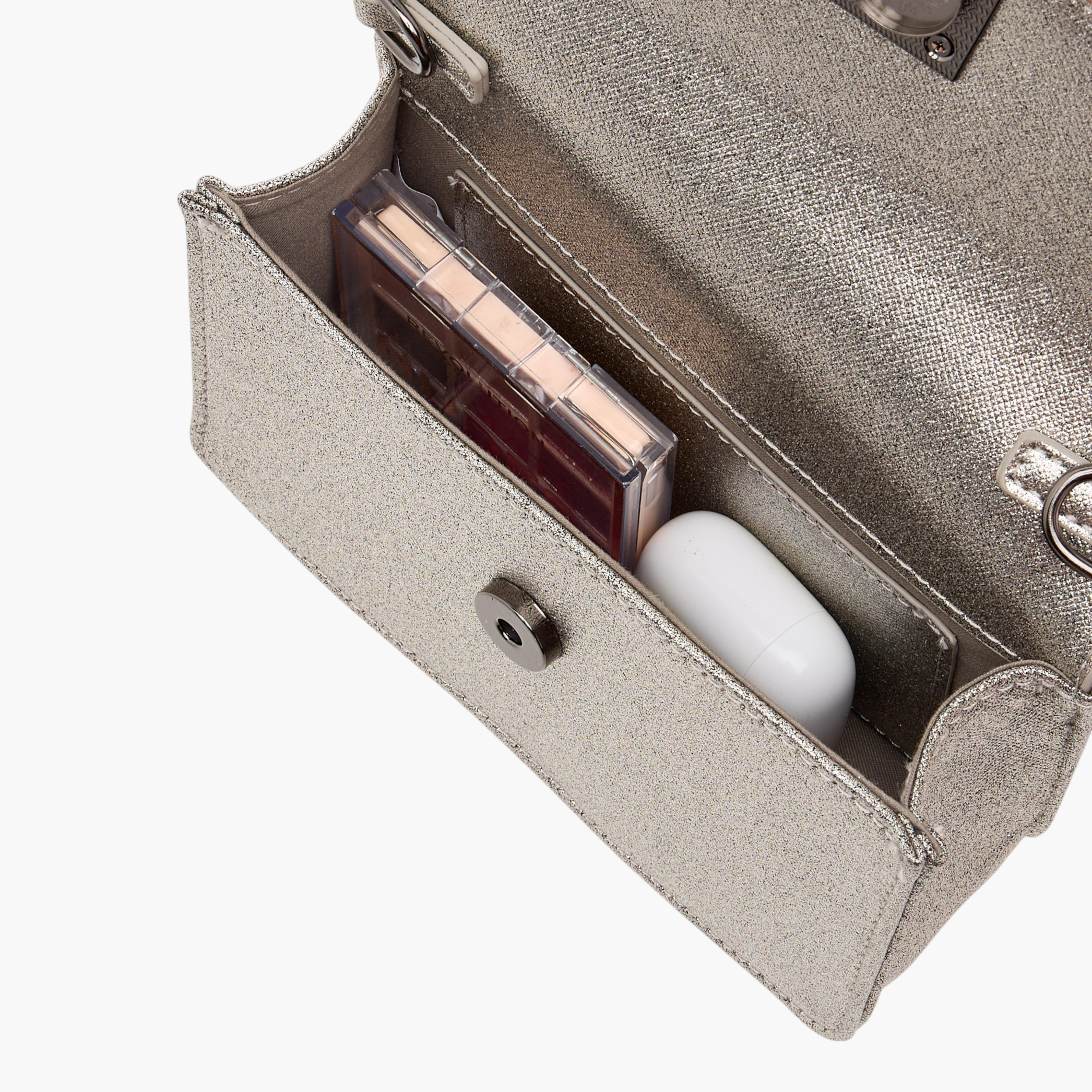 Flora Bella Metallic Crossbody Bag with Button Closure and Chain Strap-women-bagsandwallets-handbags-image-7