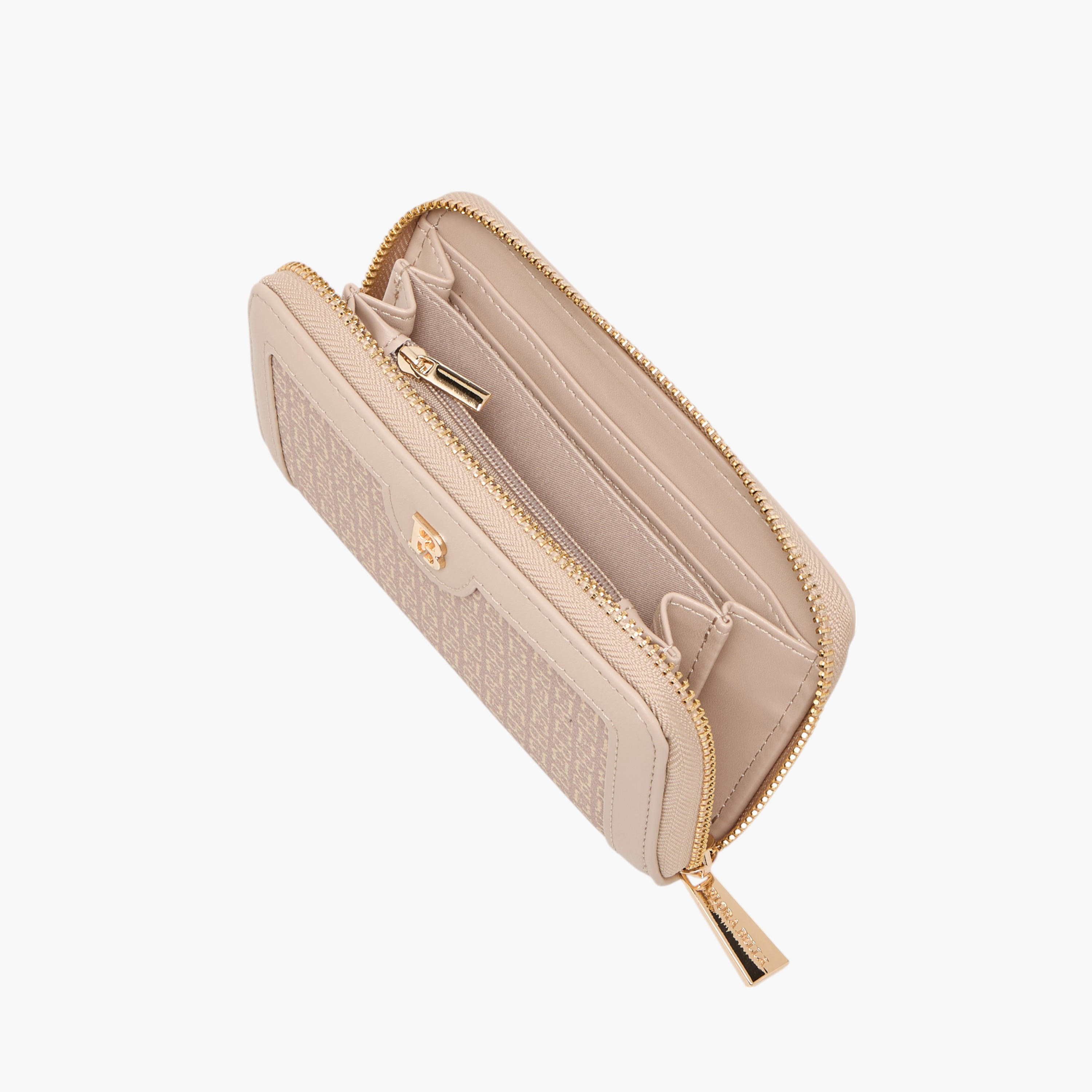 Flora Bella Monogram Print Wallet with Zip Closure-women-bagsandwallets-wallets-image-5