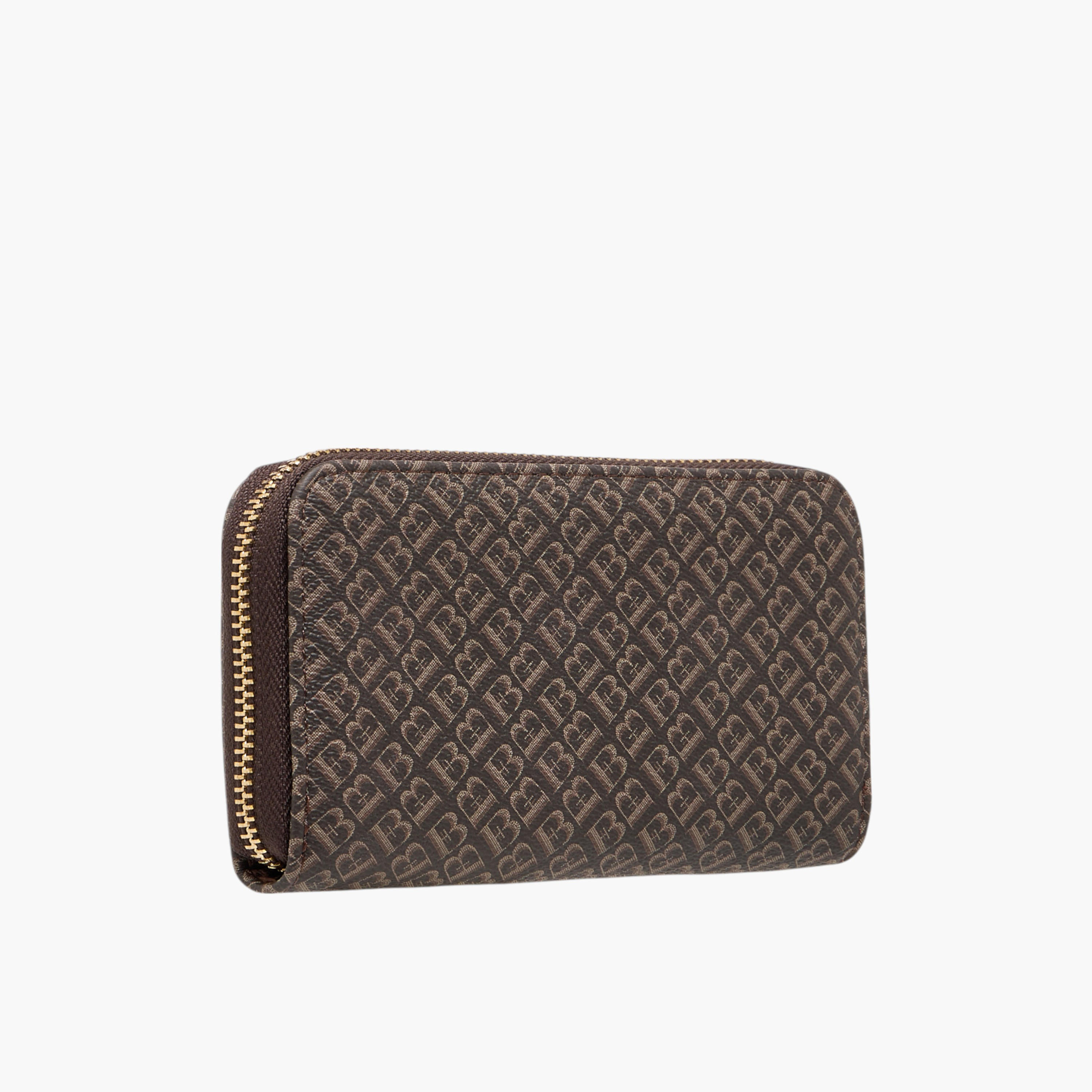 Flora Bella Monogram Print Wallet with Zip Closure-women-bagsandwallets-wallets-image-2