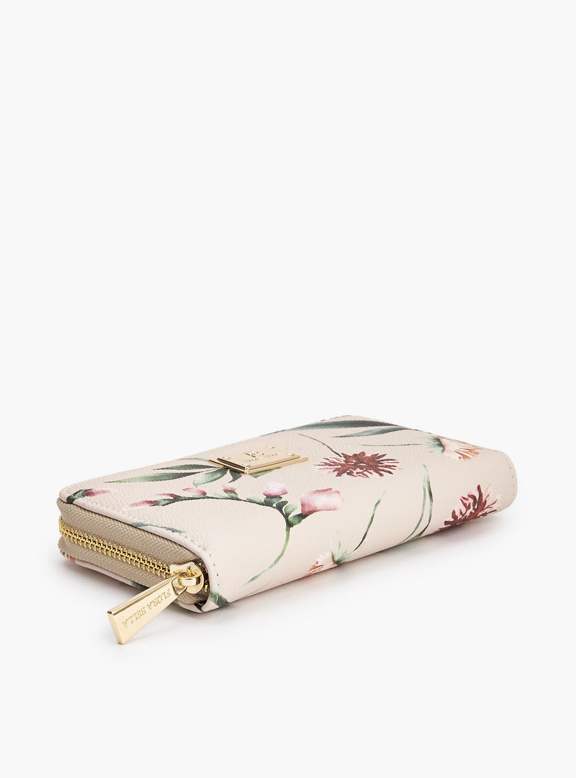 محفظة بنقشة زهور وبسحاب دائري من فلورا بيلا-women-bagsandwallets-wallets-image-3