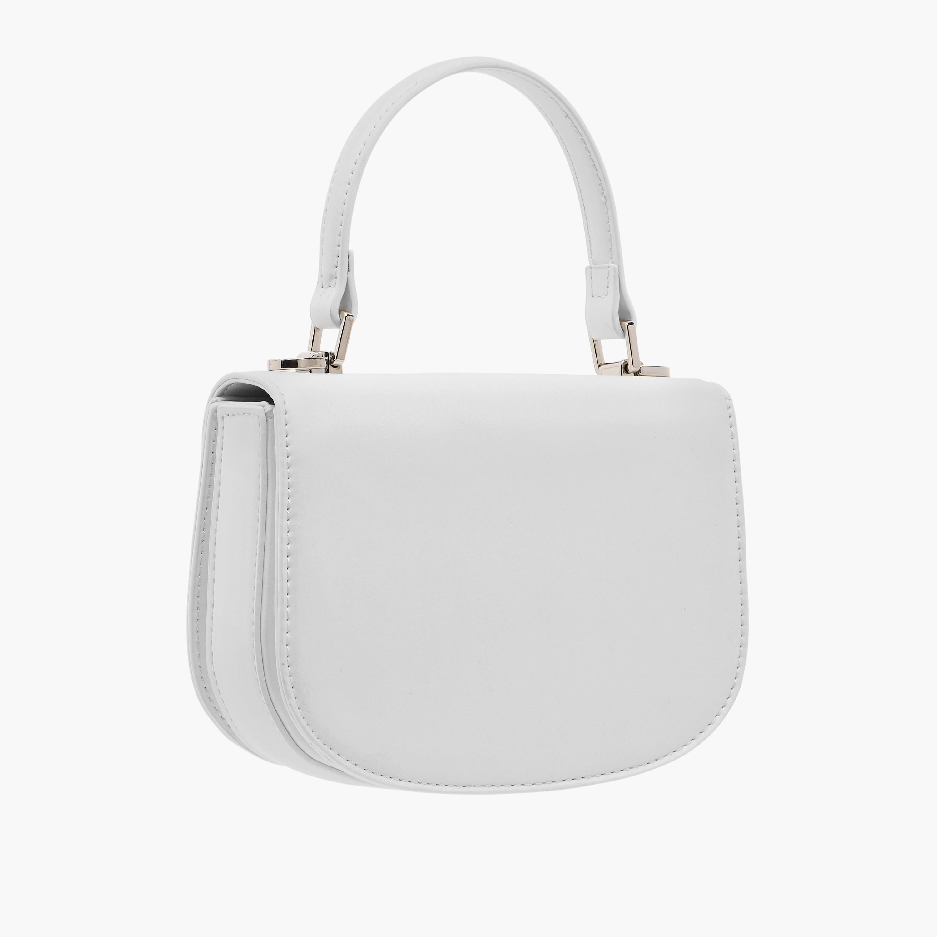 Flora Bella Textured Satchel Bag with Button Closure and Adjustable Strap-women-bagsandwallets-handbags-image-3