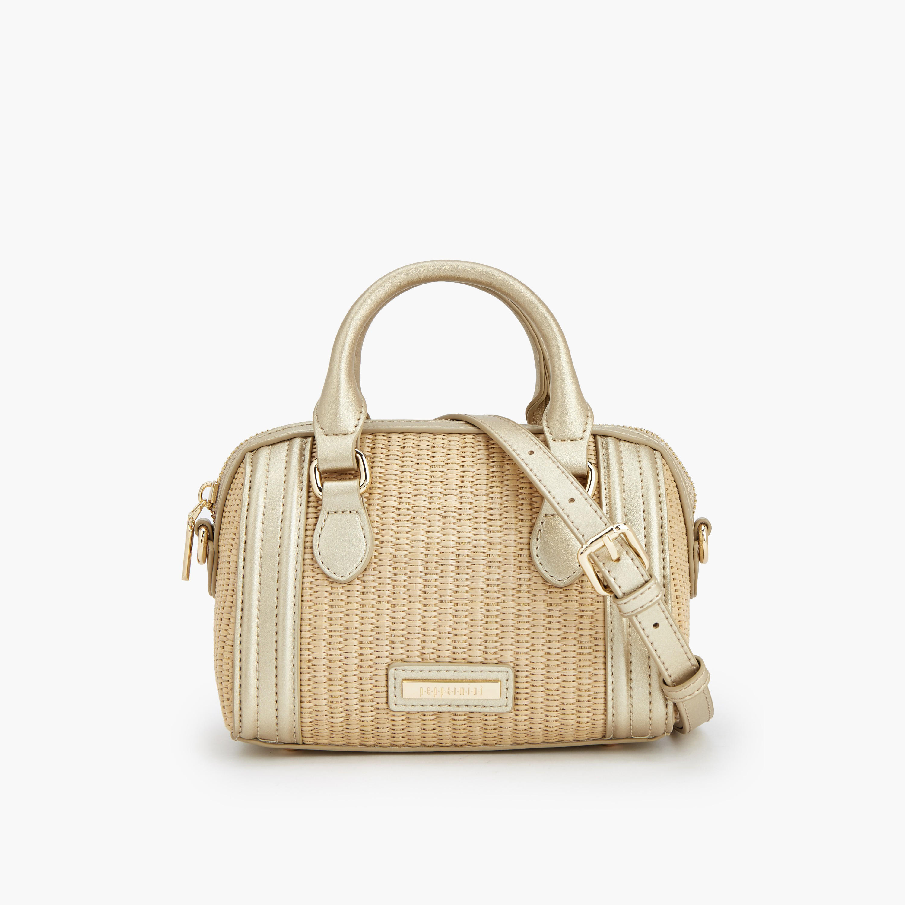 Peppermint Textured Crossbody Bag with Double Handle-women-bagsandwallets-handbags-image-1