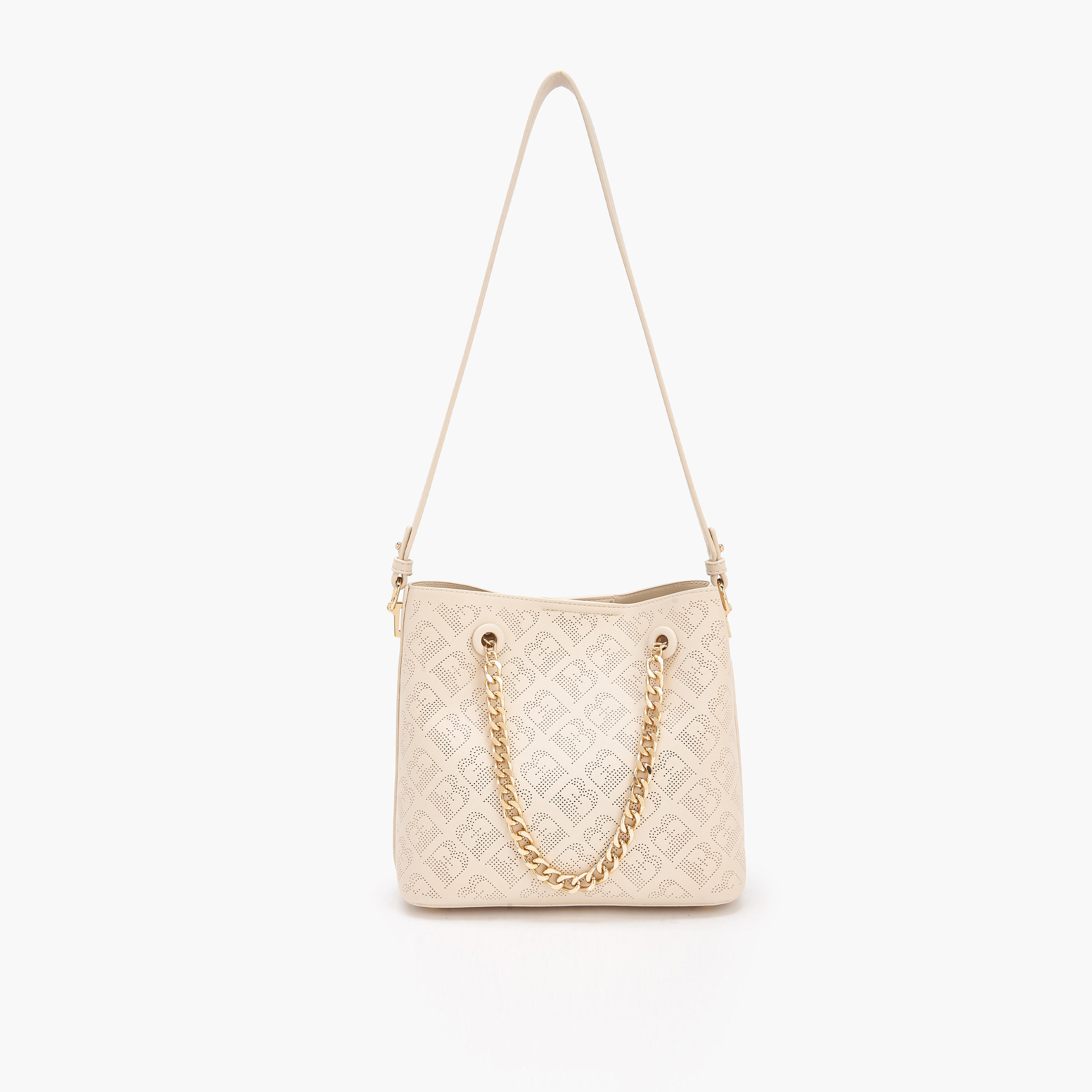Flora Bella Laser Cut Shoulder Bag with Chain Strap-women-bagsandwallets-handbags-image-1