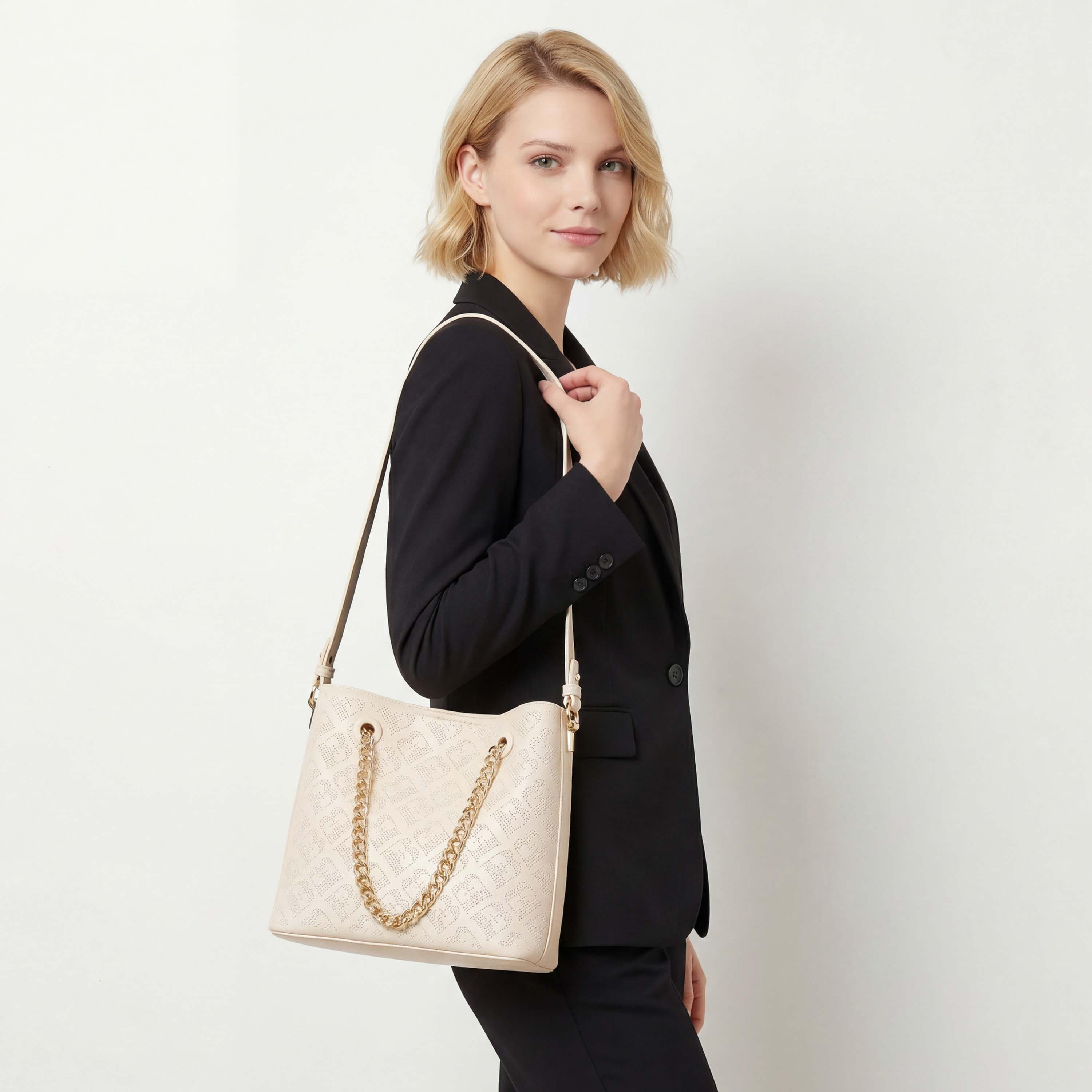 Flora Bella Laser Cut Shoulder Bag with Chain Strap-women-bagsandwallets-handbags-image-2