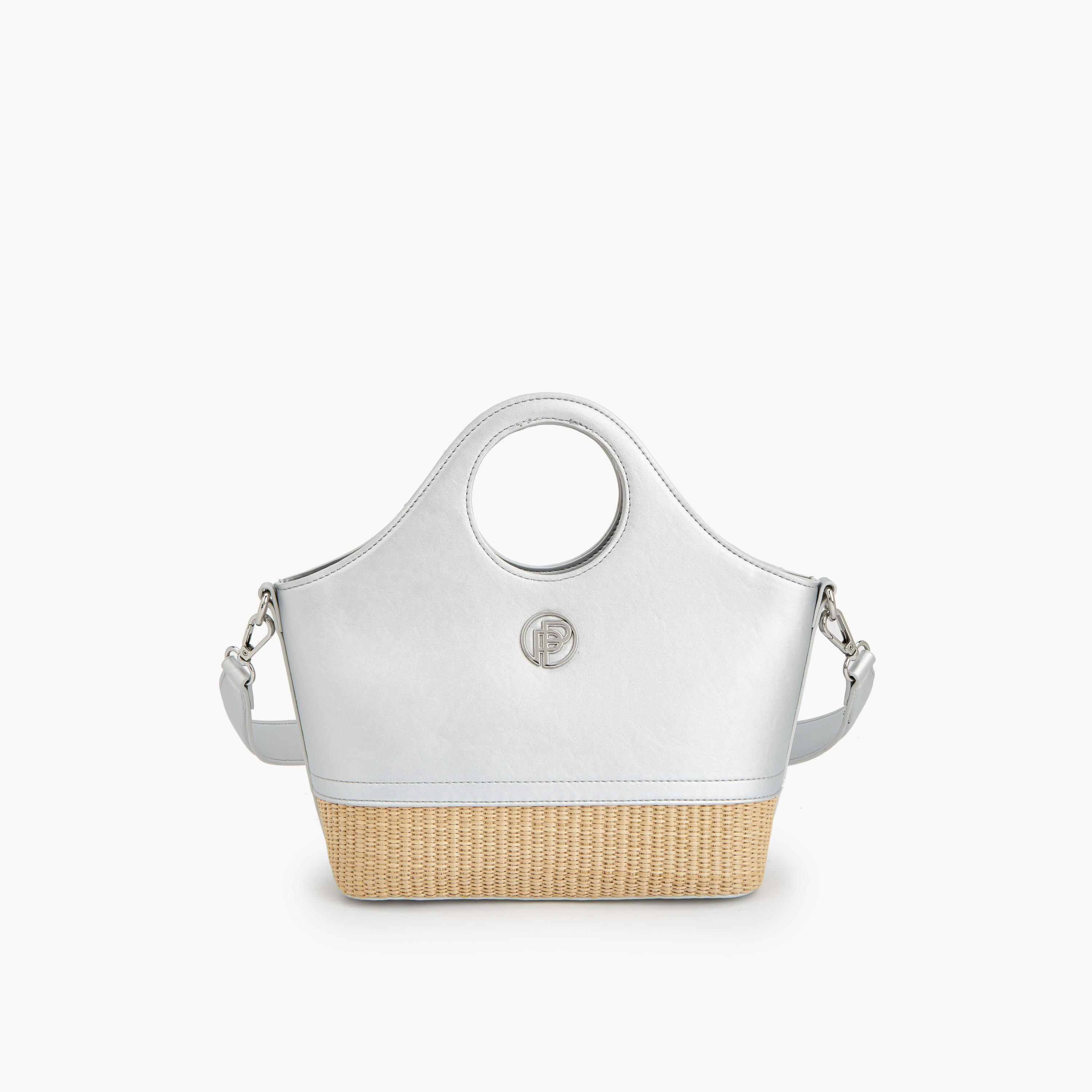 Peppermint Textured Tote Bag with Zip Closure-women-bagsandwallets-handbags-image-1