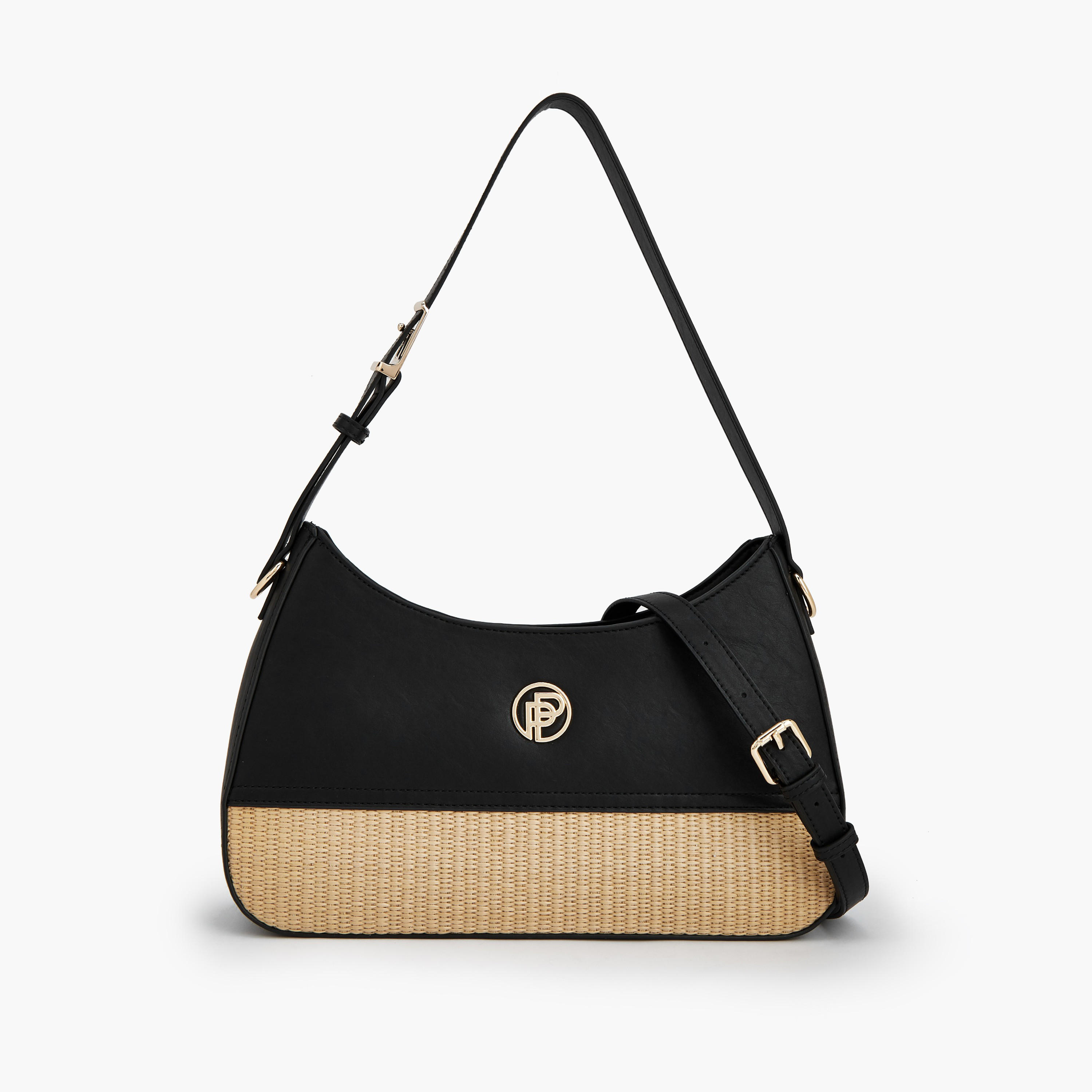 Peppermint Textured Shoulder Bag with Zip Closure-women-bagsandwallets-handbags-image-1