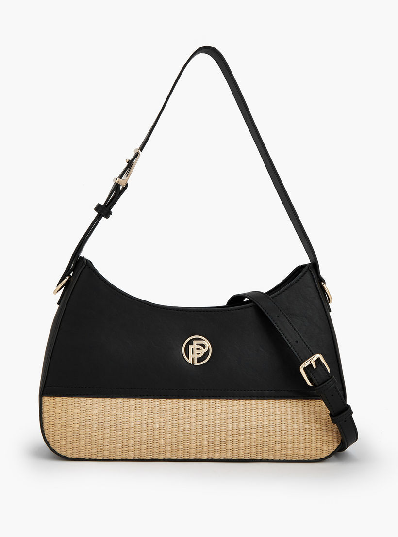 Peppermint Textured Shoulder Bag with Zip Closure-women-bagsandwallets-handbags-image-1