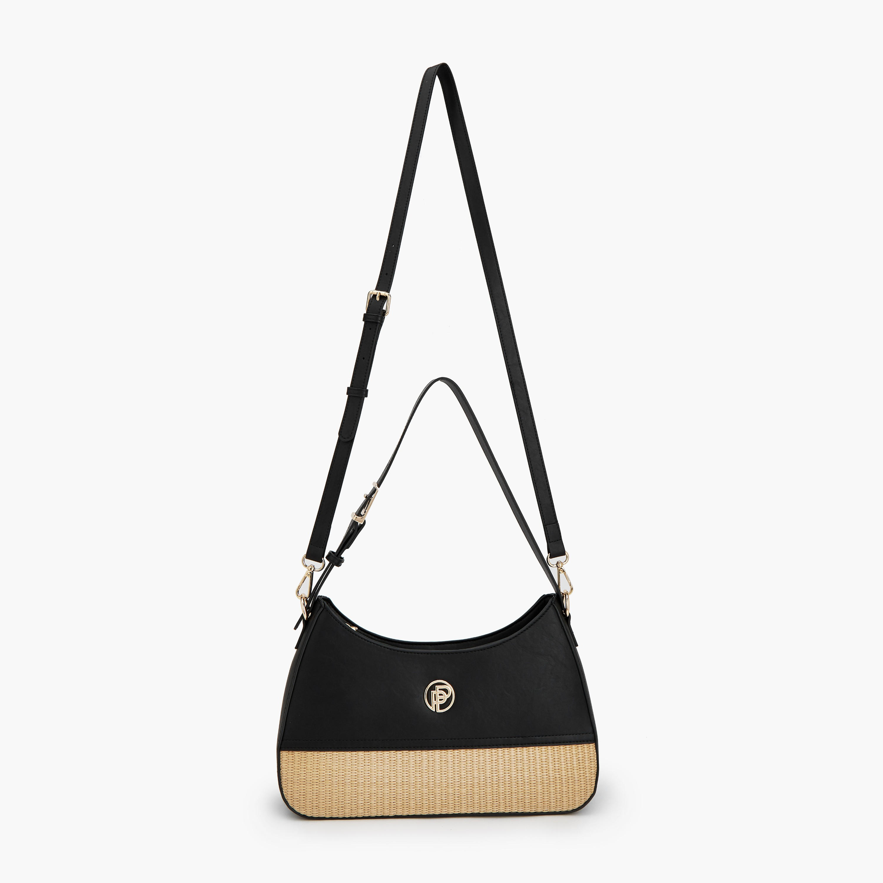 Peppermint Textured Shoulder Bag with Zip Closure-women-bagsandwallets-handbags-image-2