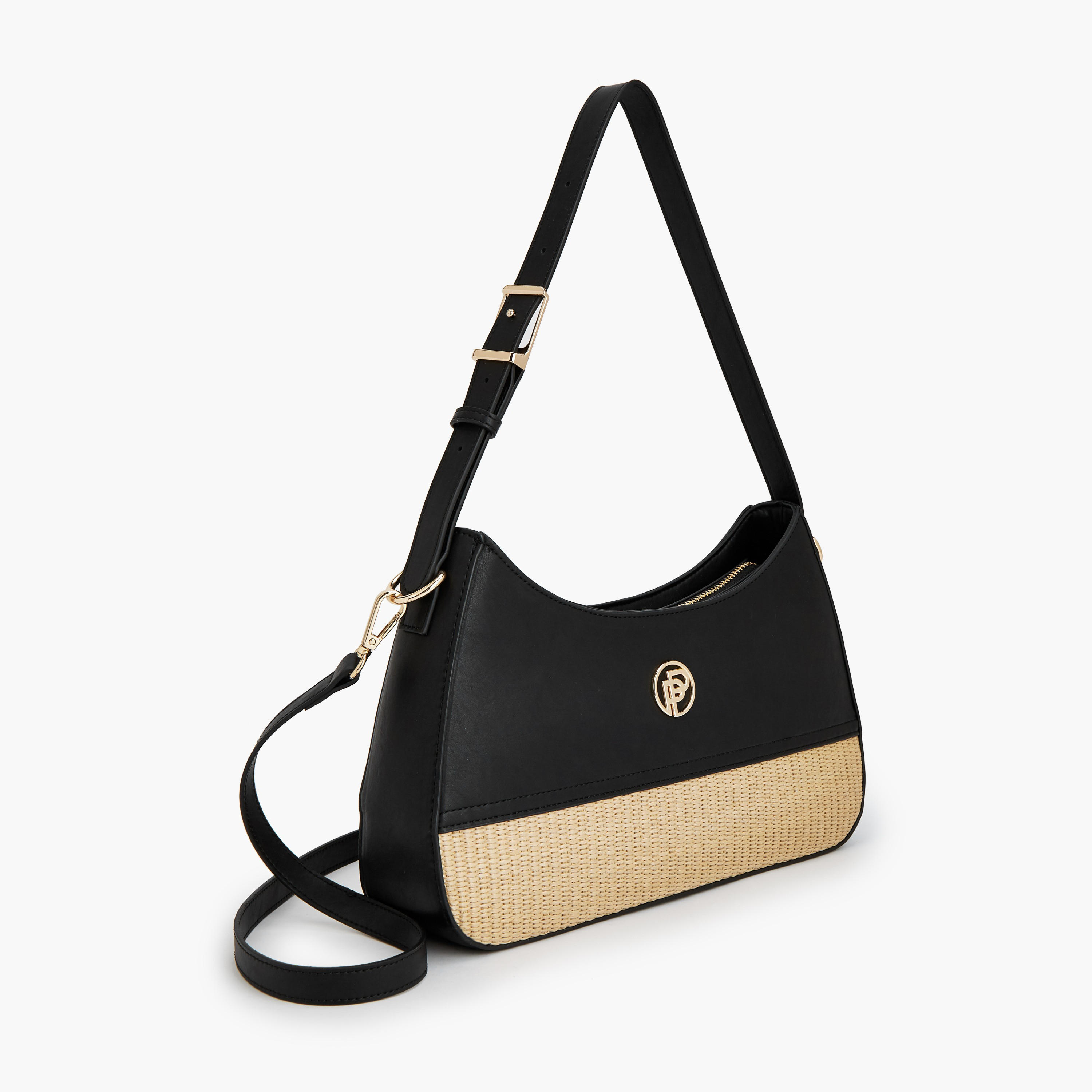 Peppermint Textured Shoulder Bag with Zip Closure-women-bagsandwallets-handbags-image-3