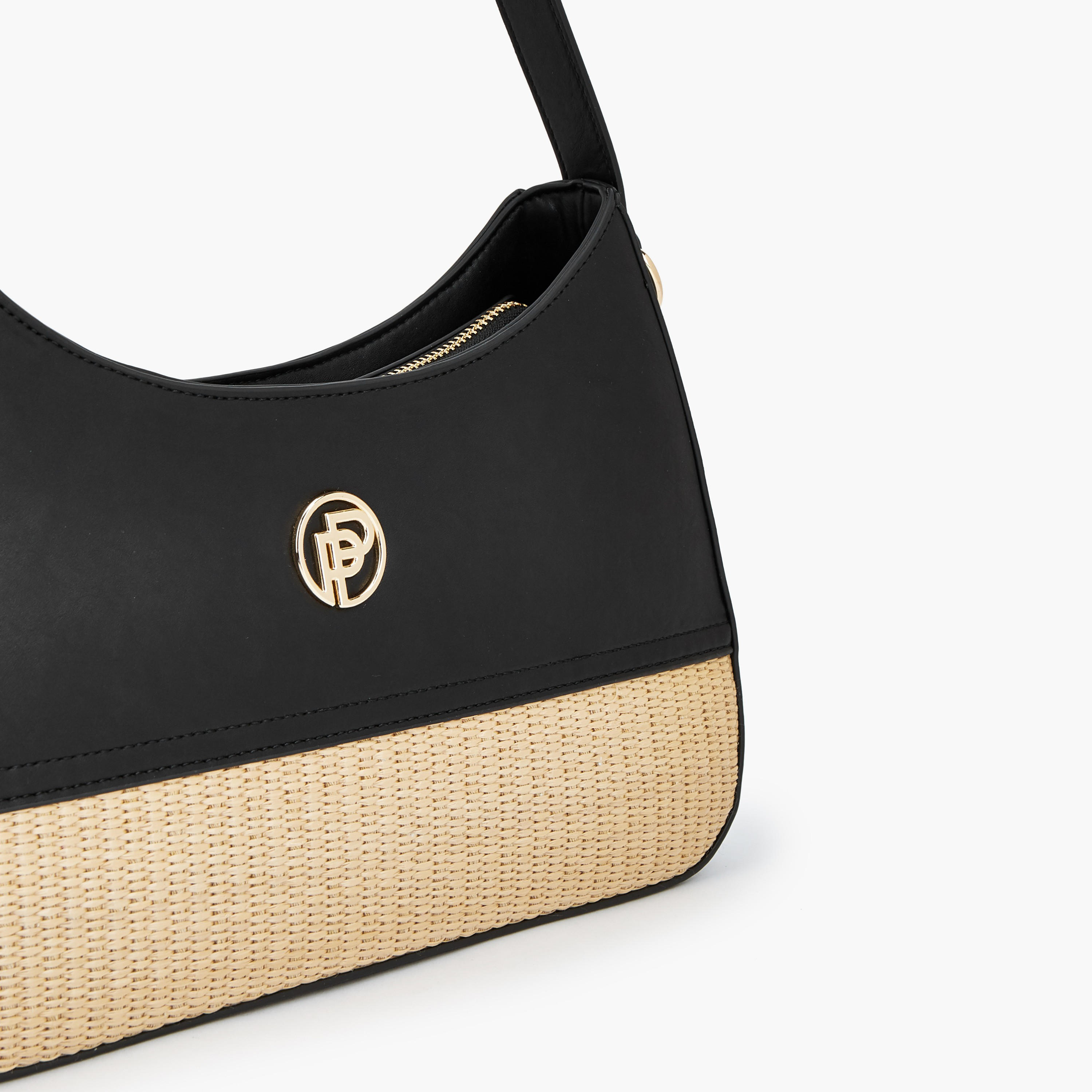 Peppermint Textured Shoulder Bag with Zip Closure-women-bagsandwallets-handbags-image-4