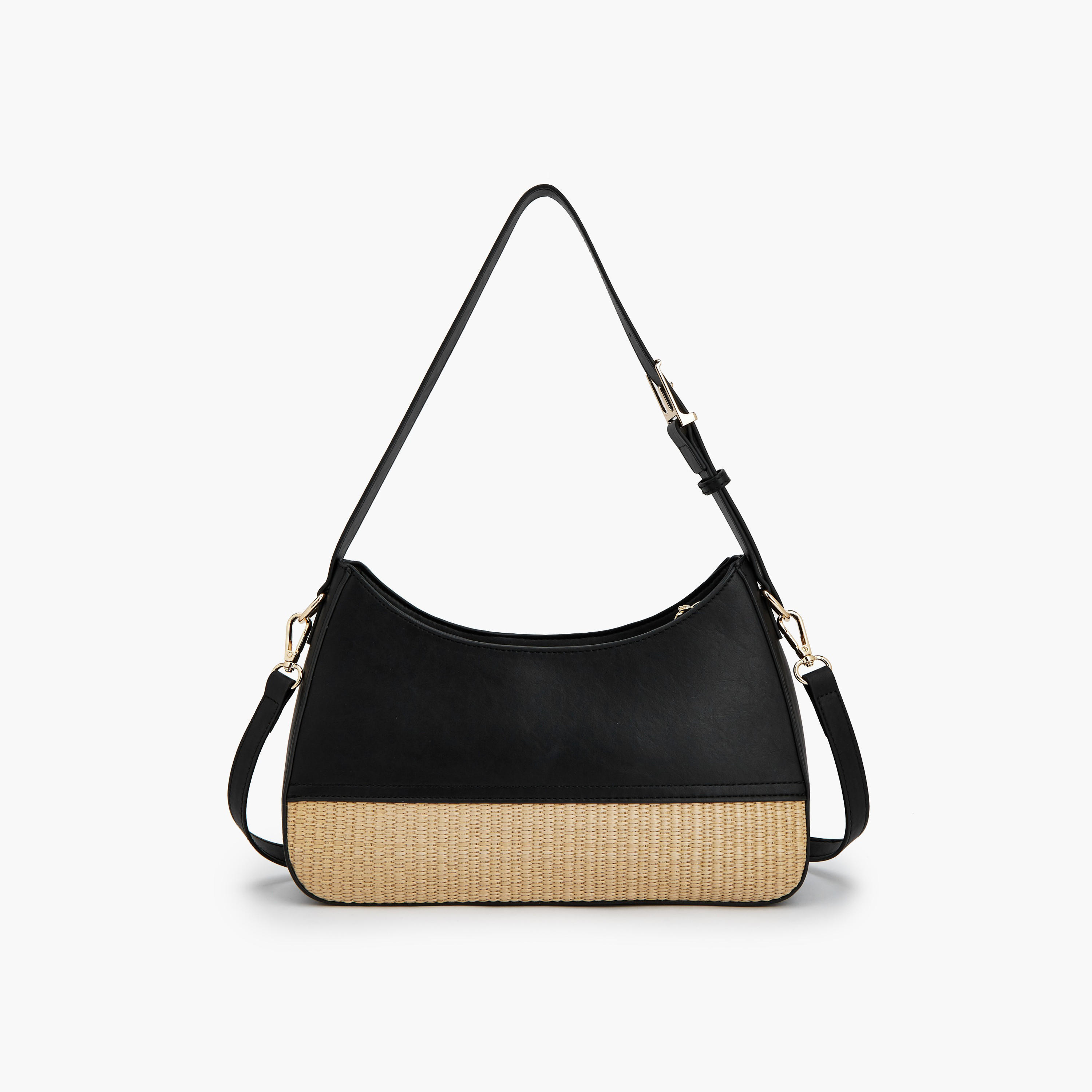 Peppermint Textured Shoulder Bag with Zip Closure-women-bagsandwallets-handbags-image-5