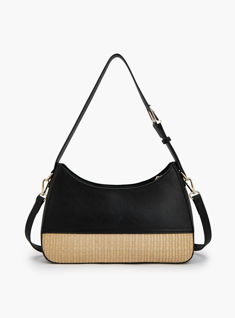 Peppermint Textured Shoulder Bag with Zip Closure-women-bagsandwallets-handbags-image-5