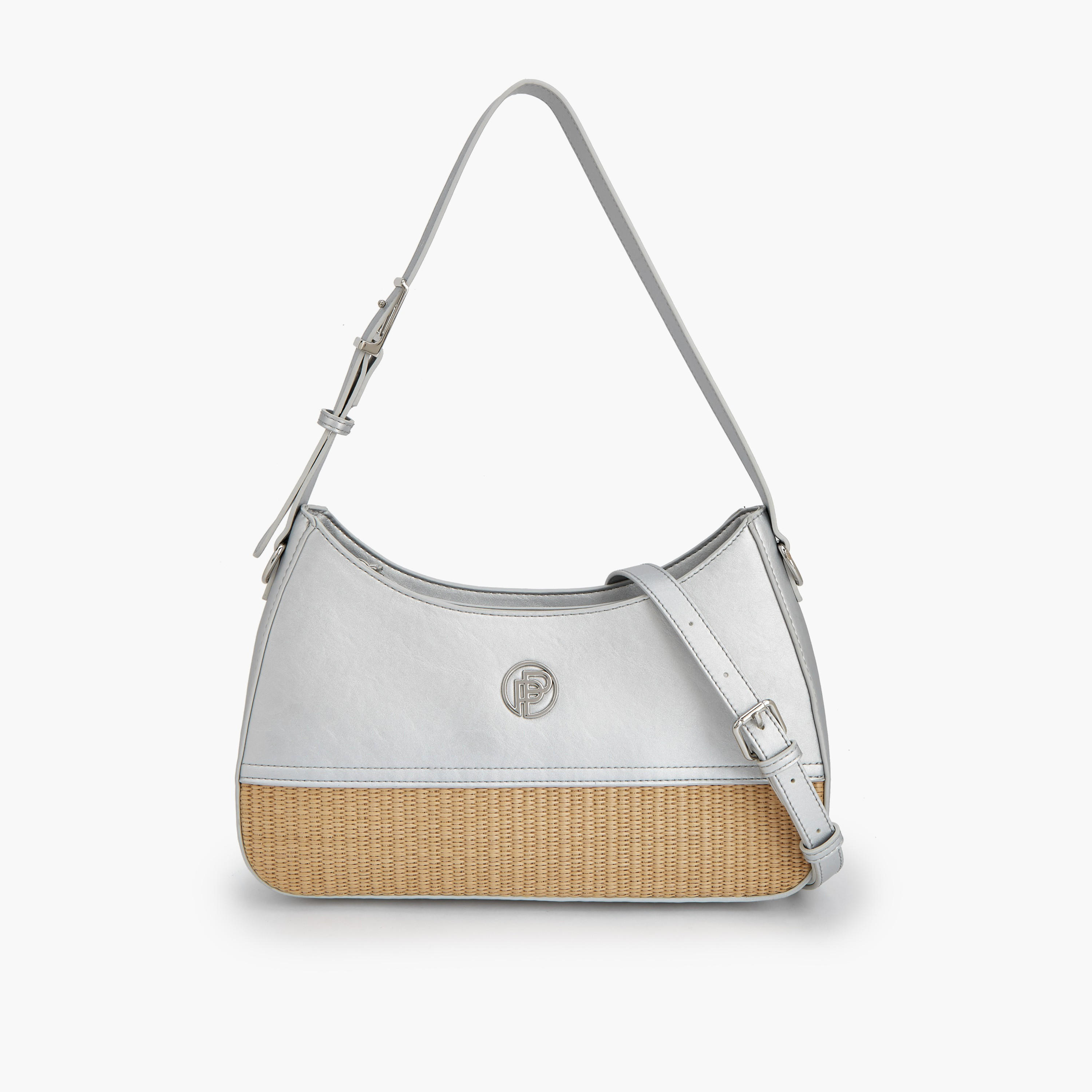 Peppermint Textured Shoulder Bag with Zip Closure-women-bagsandwallets-handbags-image-1