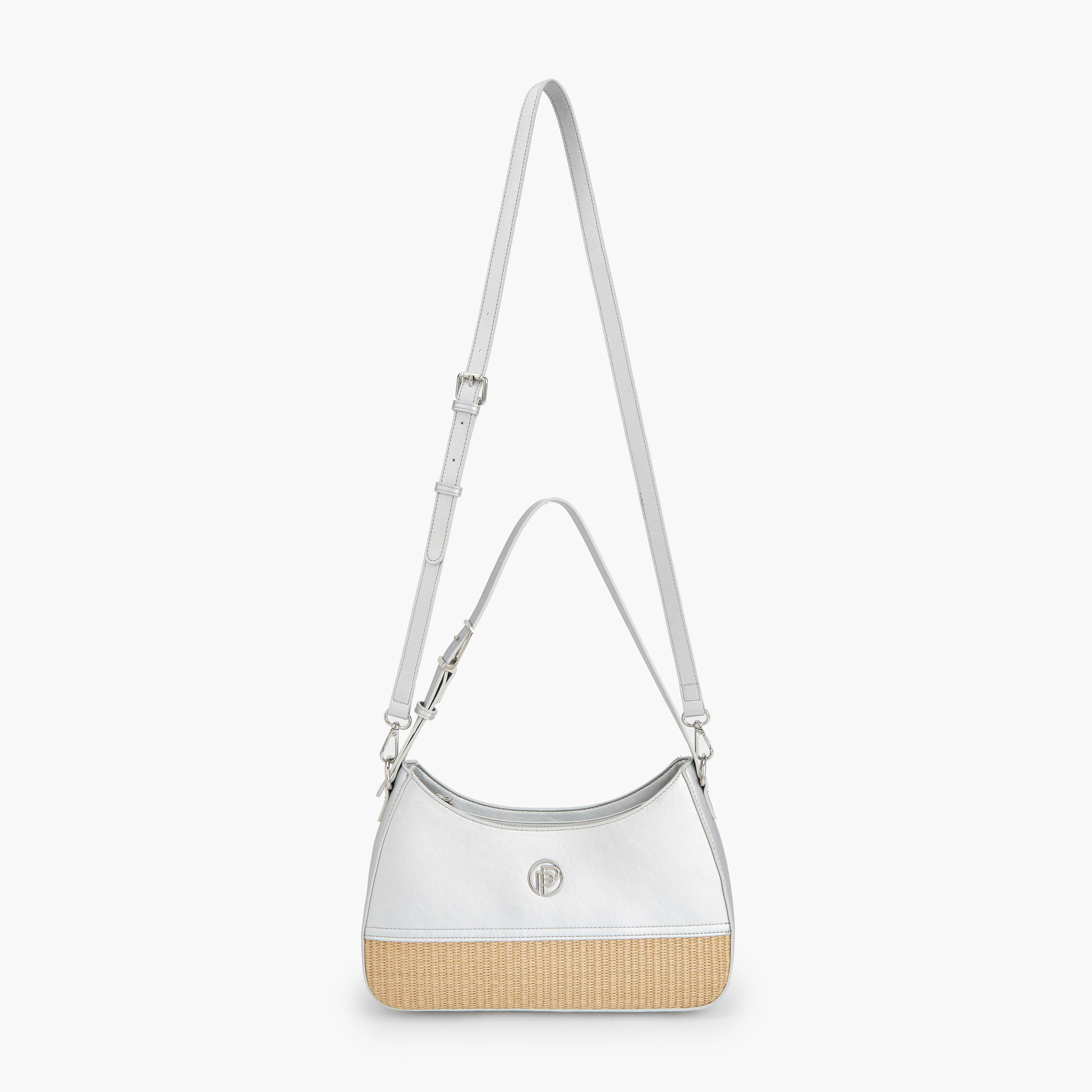 Peppermint Textured Shoulder Bag with Zip Closure-women-bagsandwallets-handbags-image-2