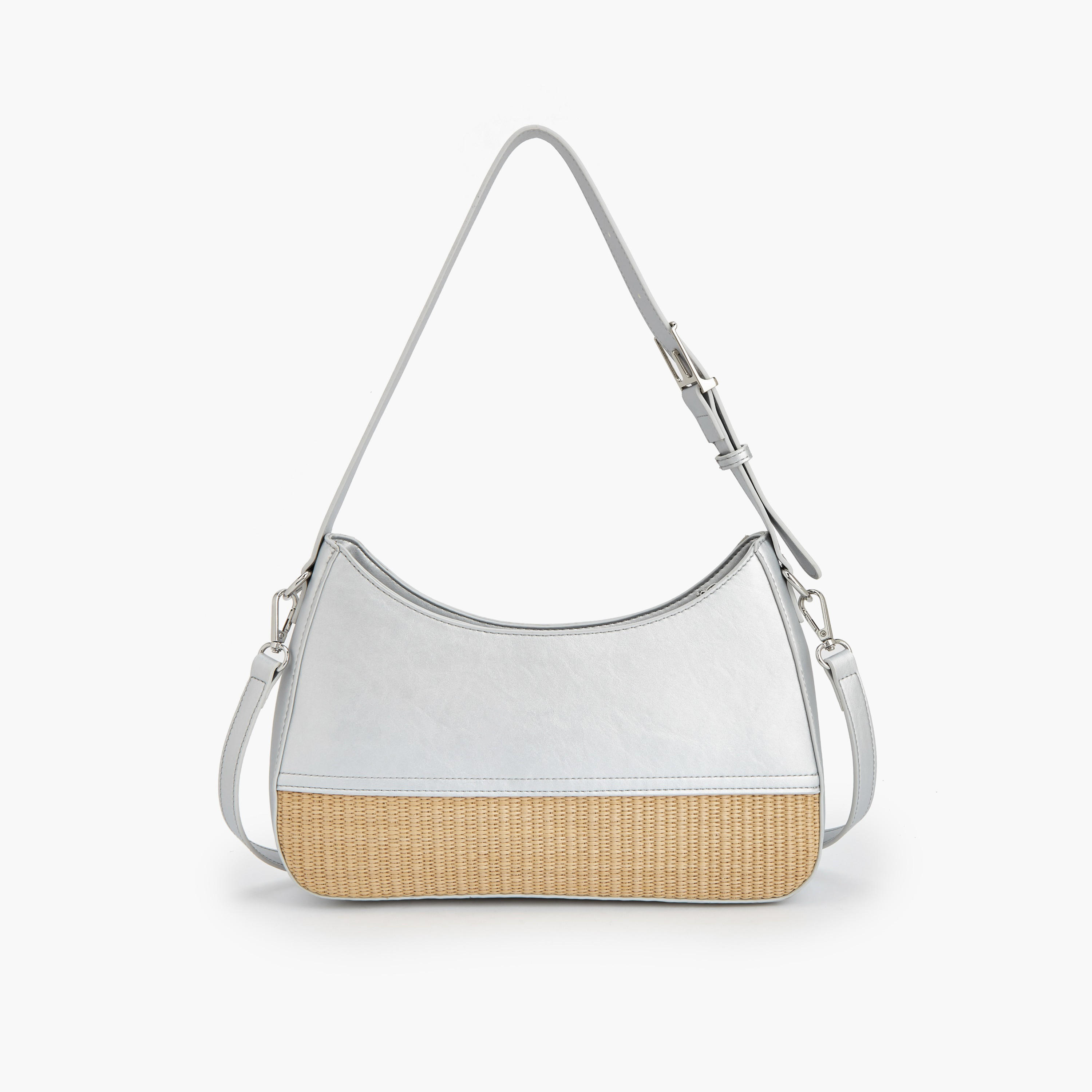 Peppermint Textured Shoulder Bag with Zip Closure-women-bagsandwallets-handbags-image-5