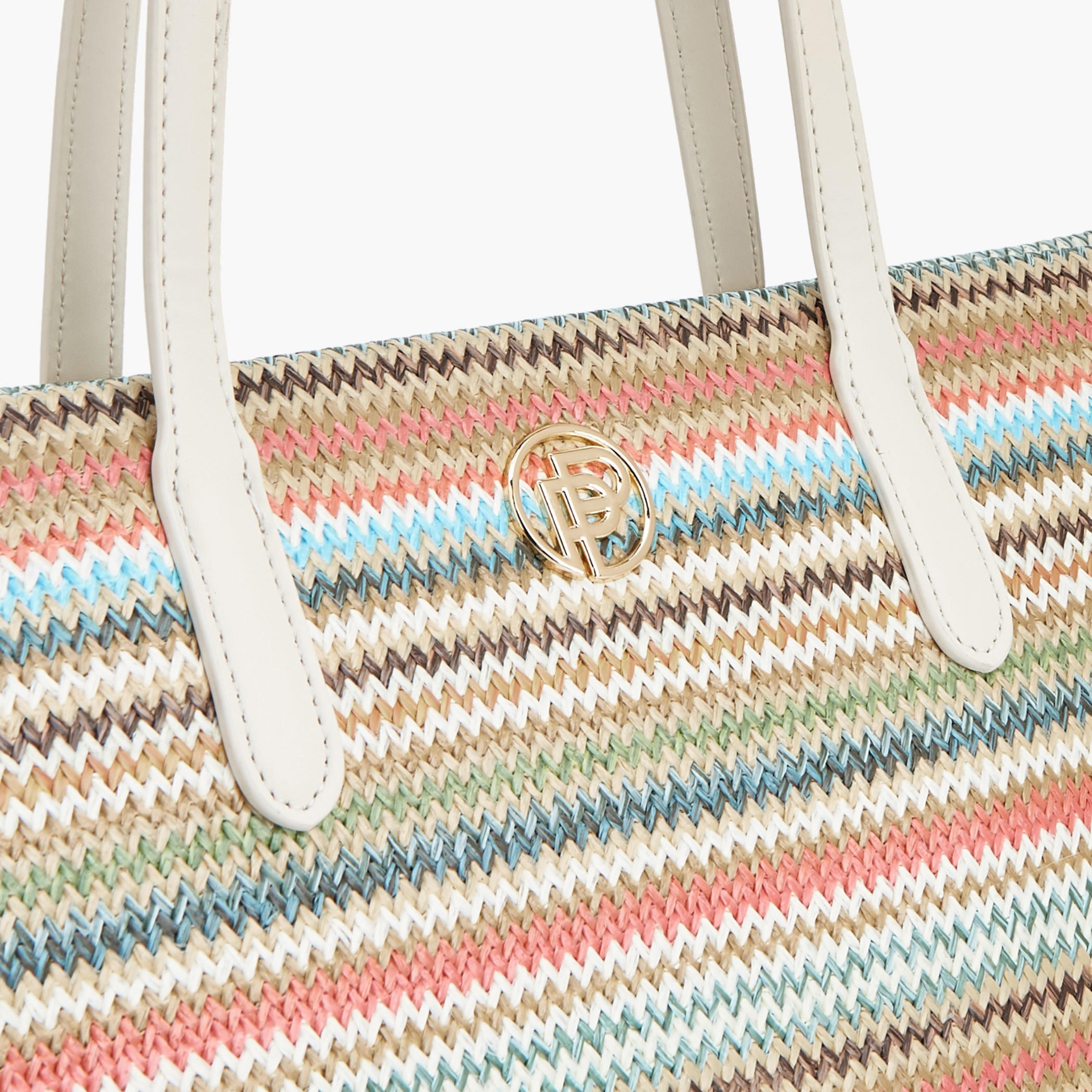 Peppermint Textured Tote Bag with Zip Closure-women-bagsandwallets-handbags-image-3
