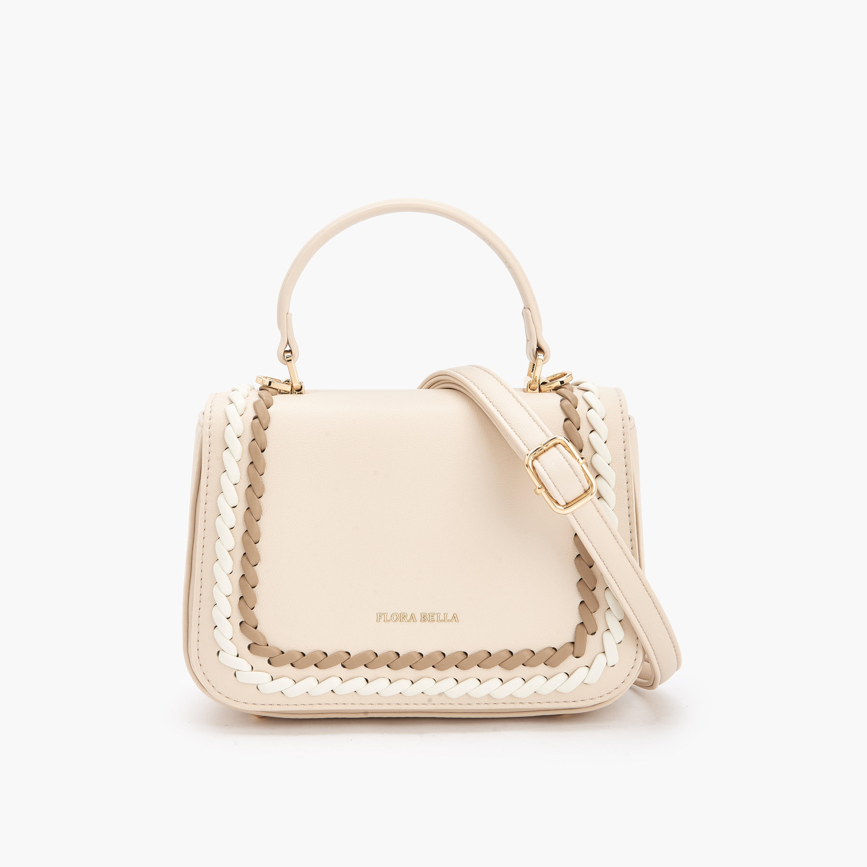 شنطة سلينج مضفّرة مع حزام قابل للفصل من فلورا بيلا-women-bagsandwallets-handbags-image-1