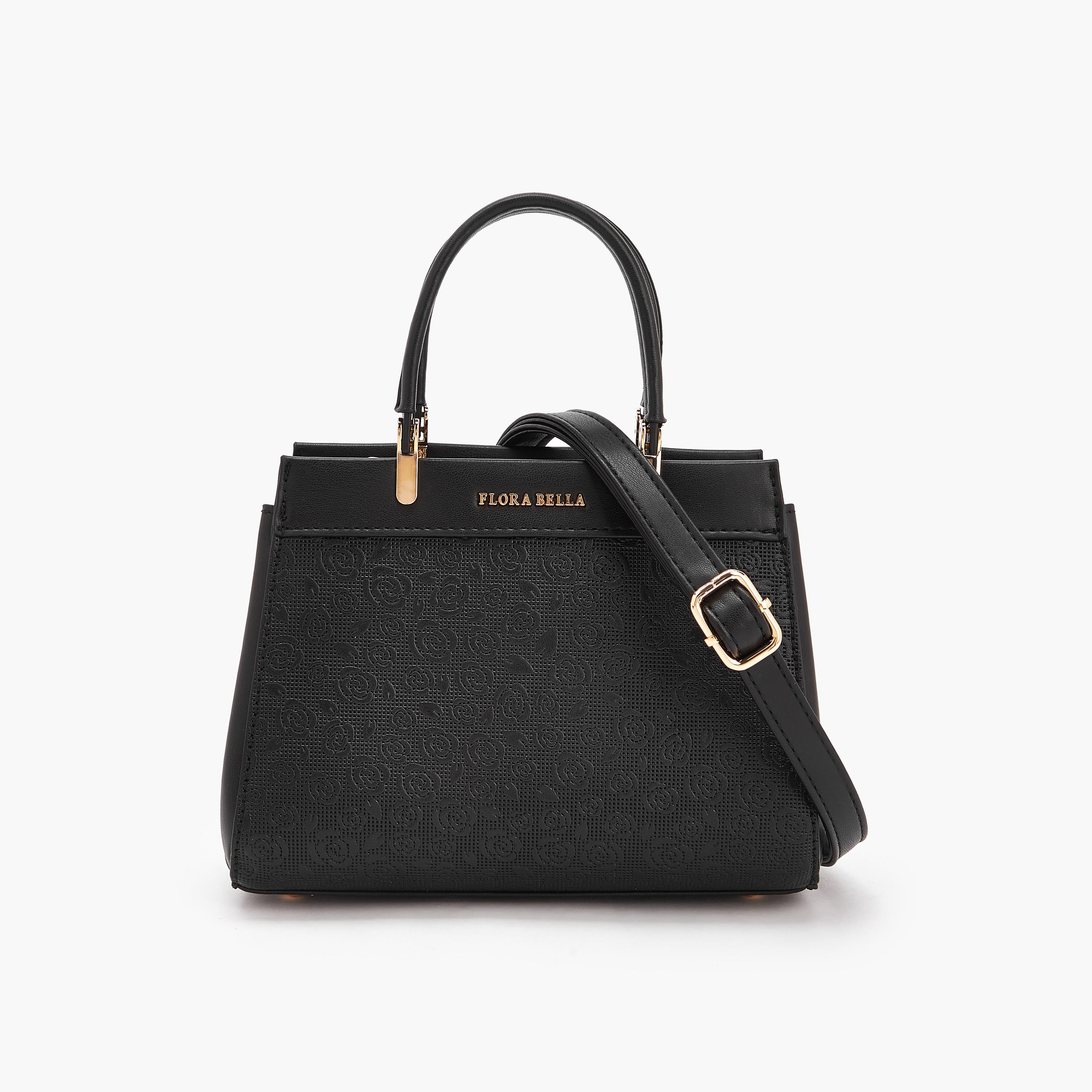 Flora Bella Logo Embossed Tote Bag with Detachable Strap-women-bagsandwallets-handbags-image-1