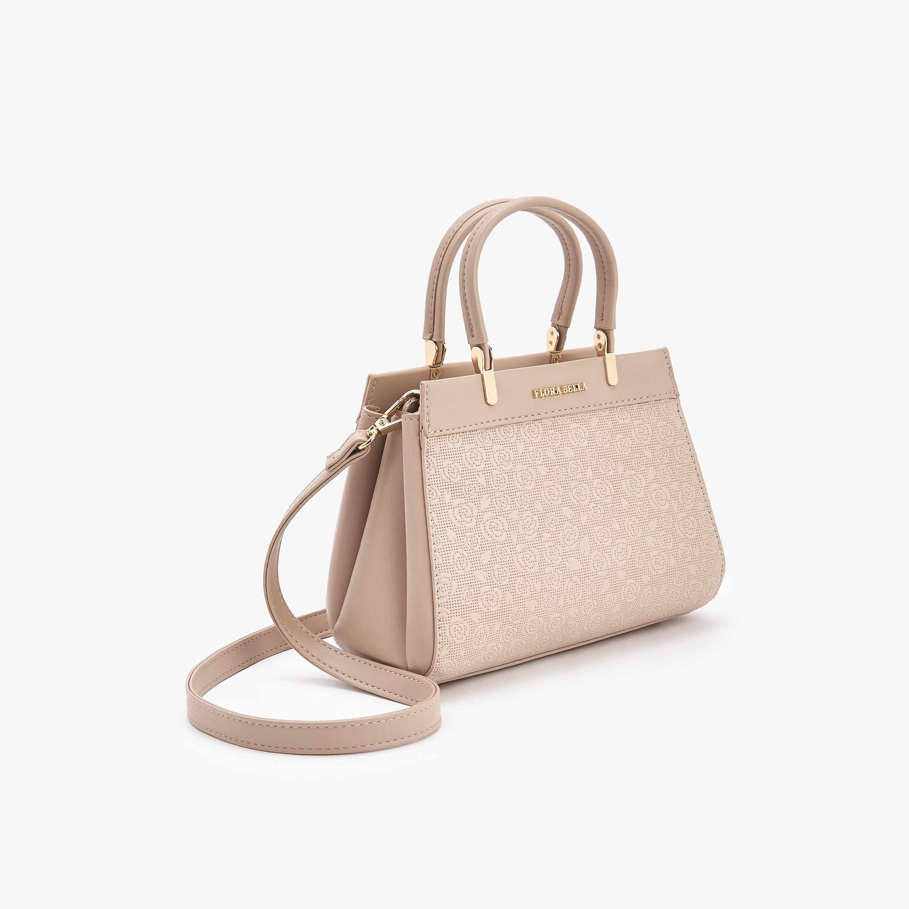 Flora Bella Logo Embossed Tote Bag with Detachable Strap-women-bagsandwallets-handbags-image-4