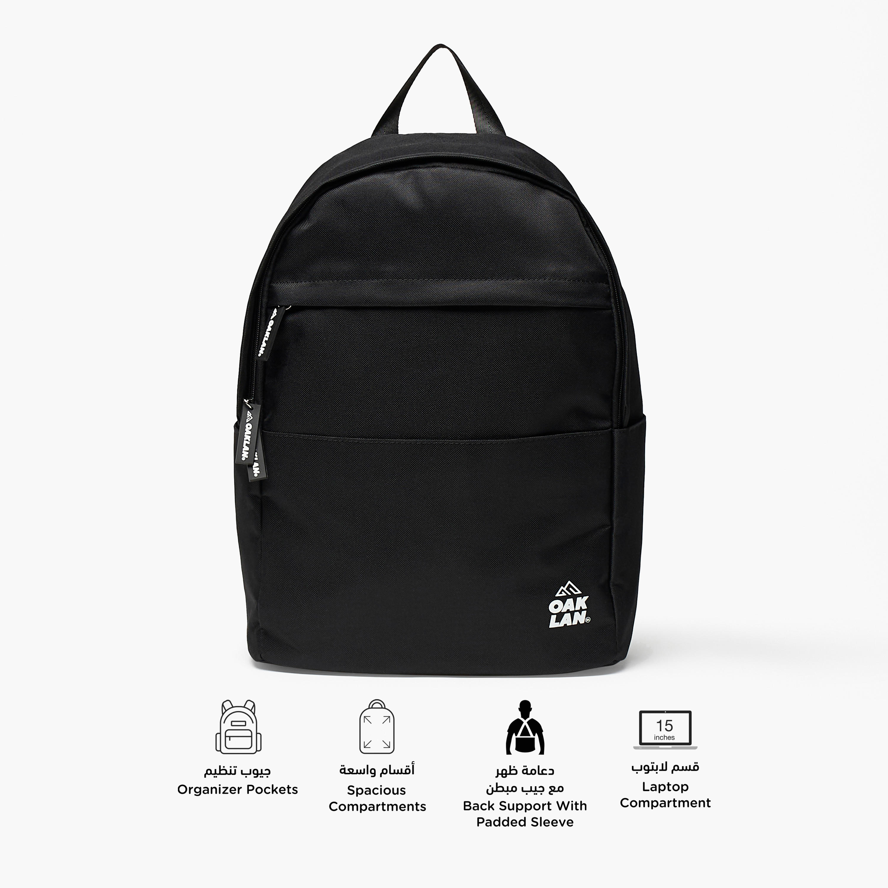 Oaklan by Shoexpress Logo Print School Backpack with Adjustable Straps - 30x16x42 cm-school-bagsandbackpacks-backpacks-image-2