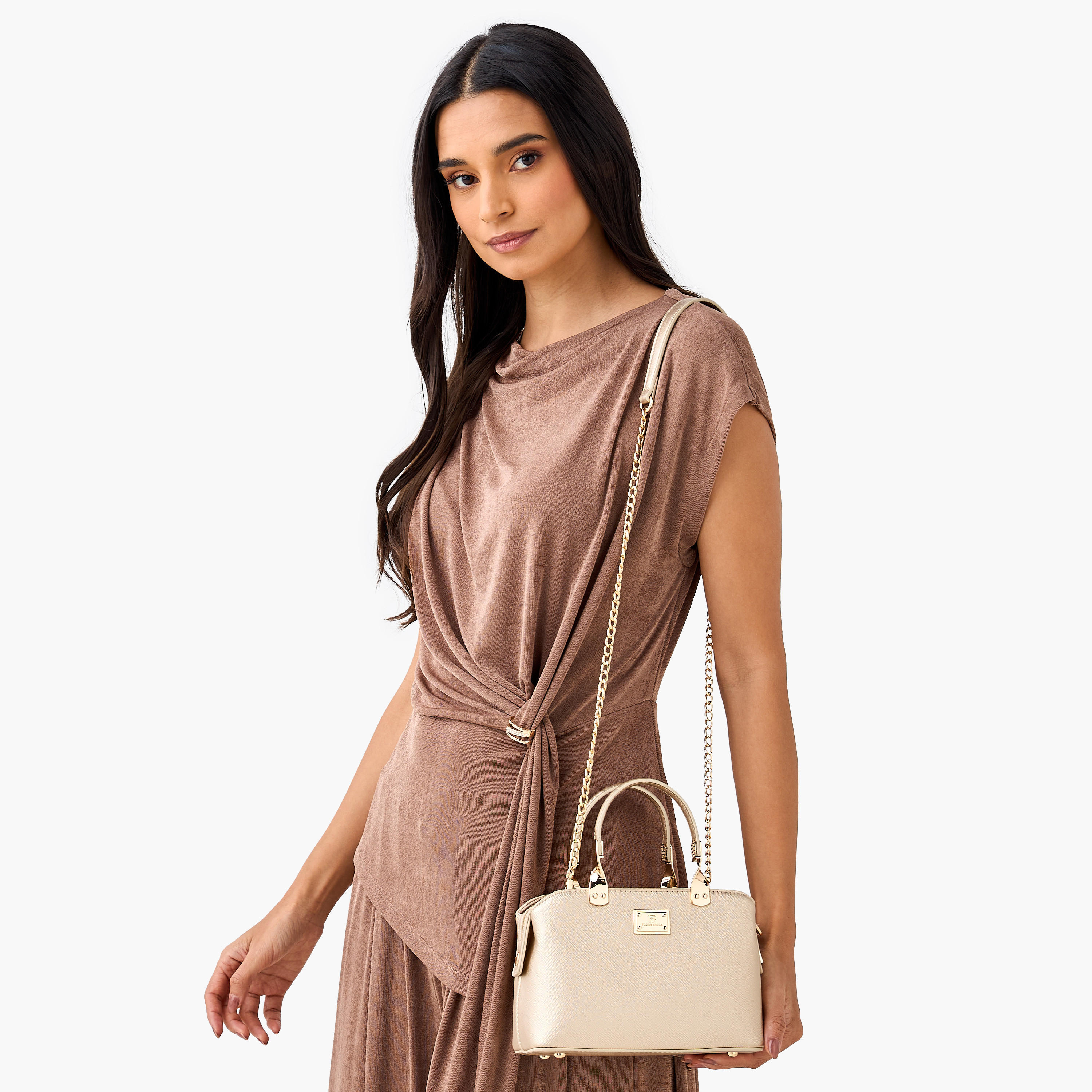 Flora Bella Textured Tote Bag with Detachable Chain Strap and Zip Closure-women-bagsandwallets-handbags-image-2