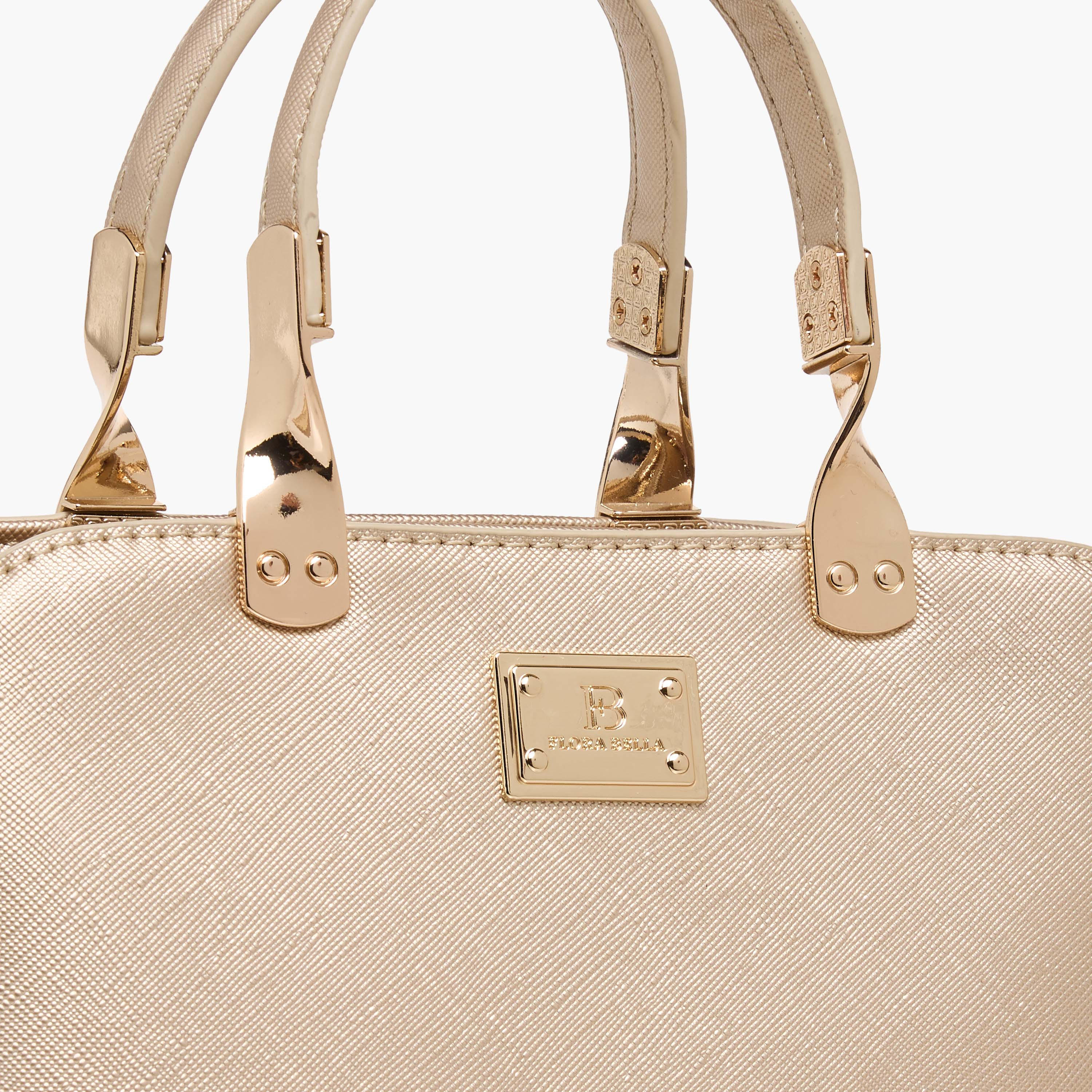 Flora Bella Textured Tote Bag with Detachable Chain Strap and Zip Closure-women-bagsandwallets-handbags-image-5